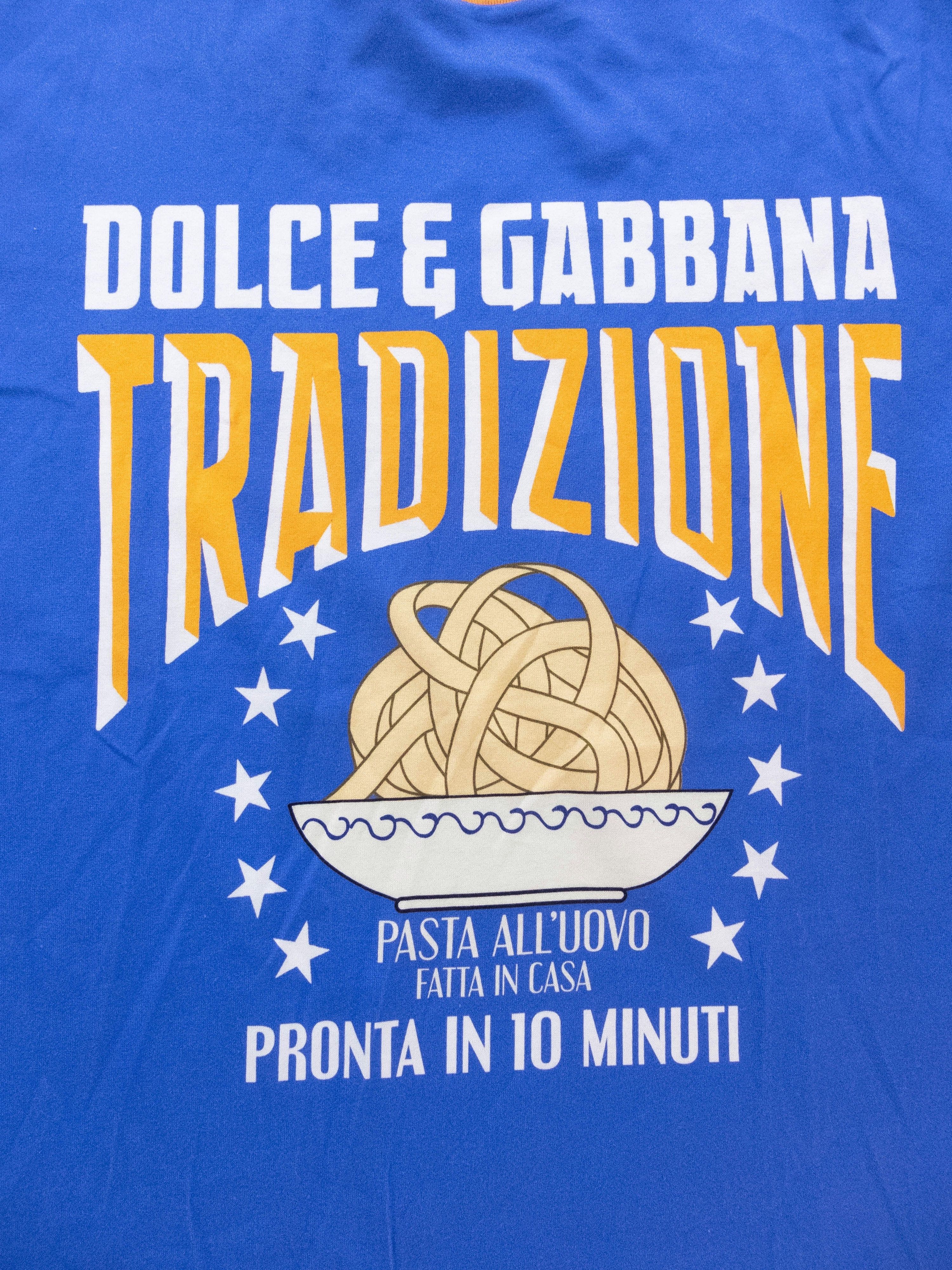 Dolce & Gabbana DOLCE & GABBANA blue Tradizione pasta t-shirt Small / 46 EU Size US S / EU 44-46 / 1 - 7 Thumbnail