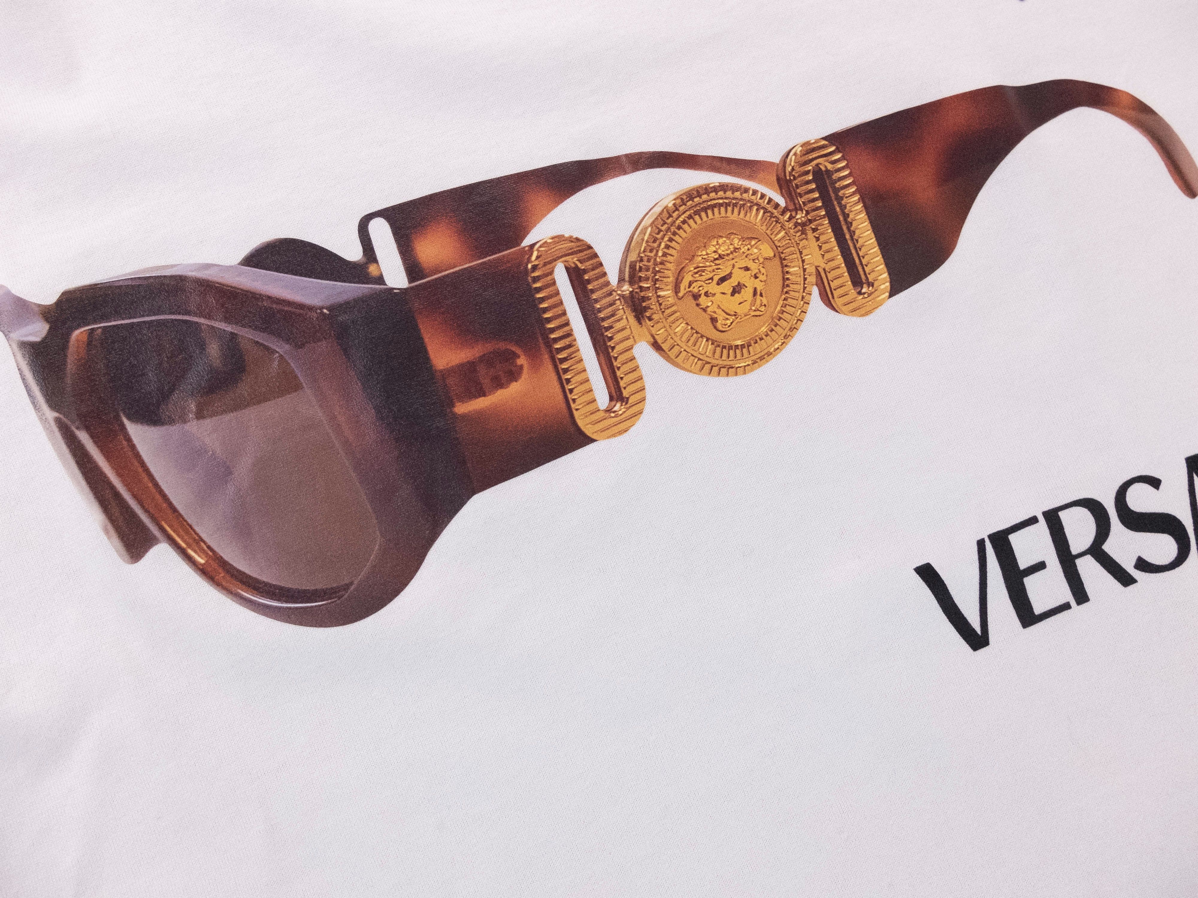 Versace VERSACE white sunglasses logo print t-shirt - Large Size US L / EU 52-54 / 3 - 7 Thumbnail