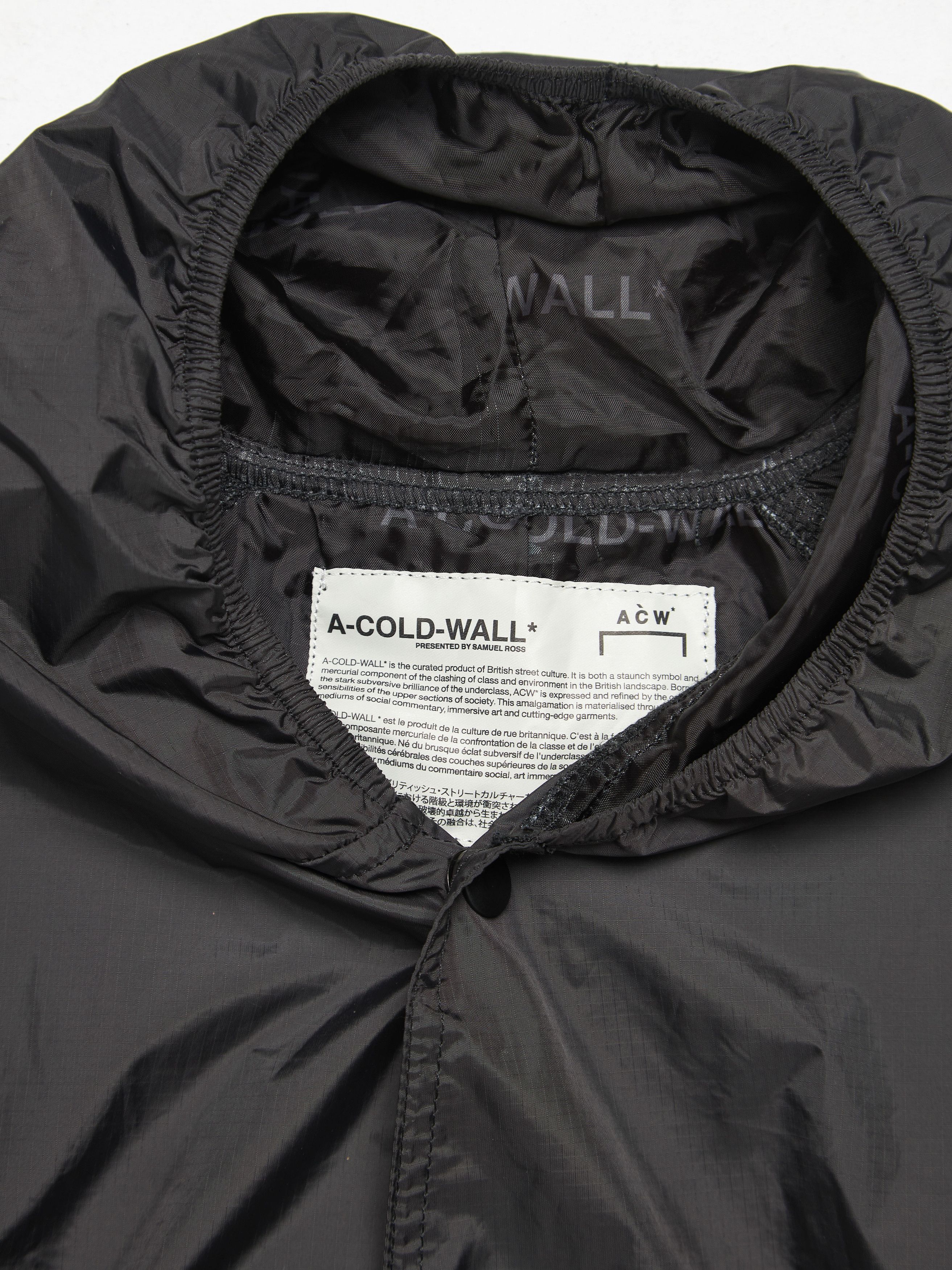 A-COLD-WALL* Black Logo Text Printed Polyamide Raincoat Size US L / EU 52-54 / 3 - 5 Thumbnail