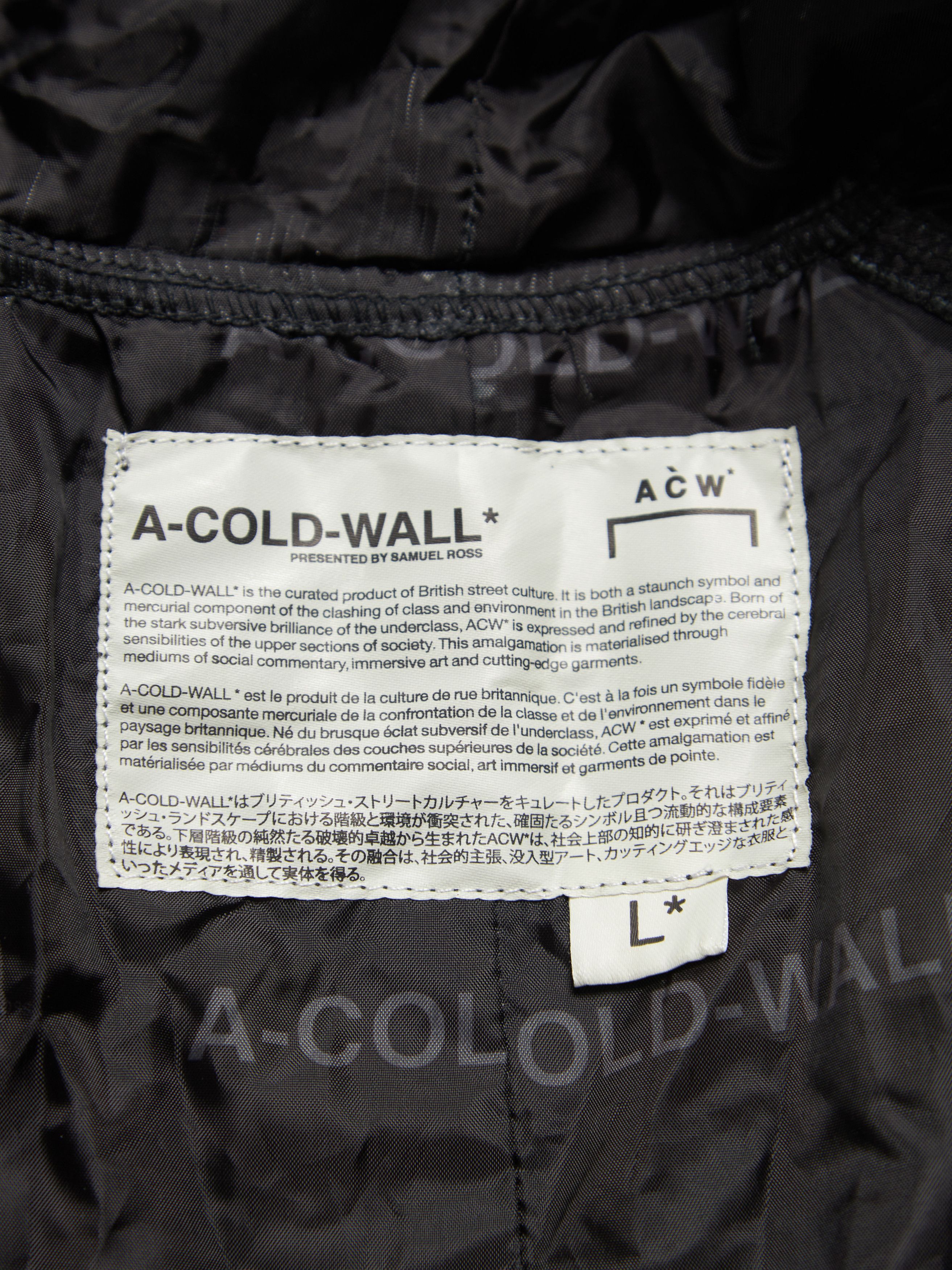 A-COLD-WALL* Black Logo Text Printed Polyamide Raincoat Size US L / EU 52-54 / 3 - 8 Thumbnail
