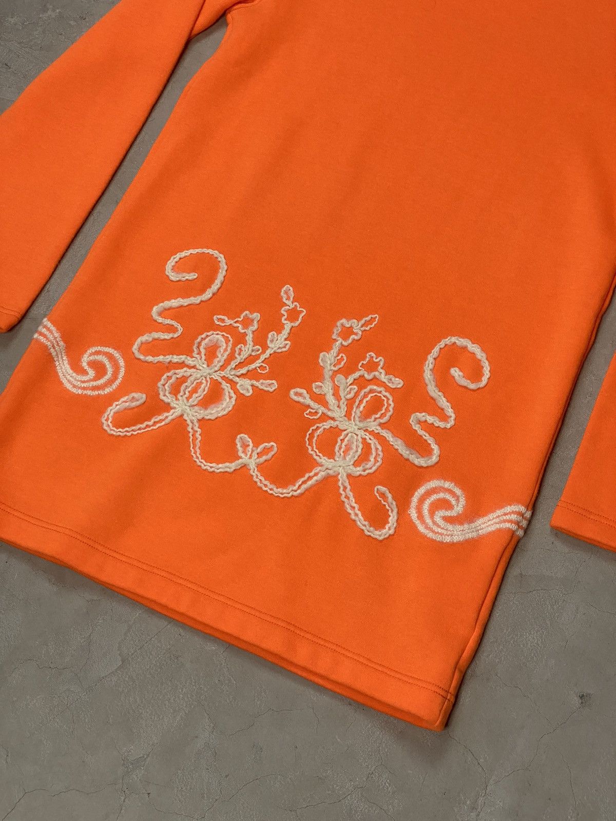 Comme des Garcons Homme Plus 2013 CdGHP Highlighter Orange Embroidered Long Crewneck Size US M / EU 48-50 / 2 - 3 Thumbnail