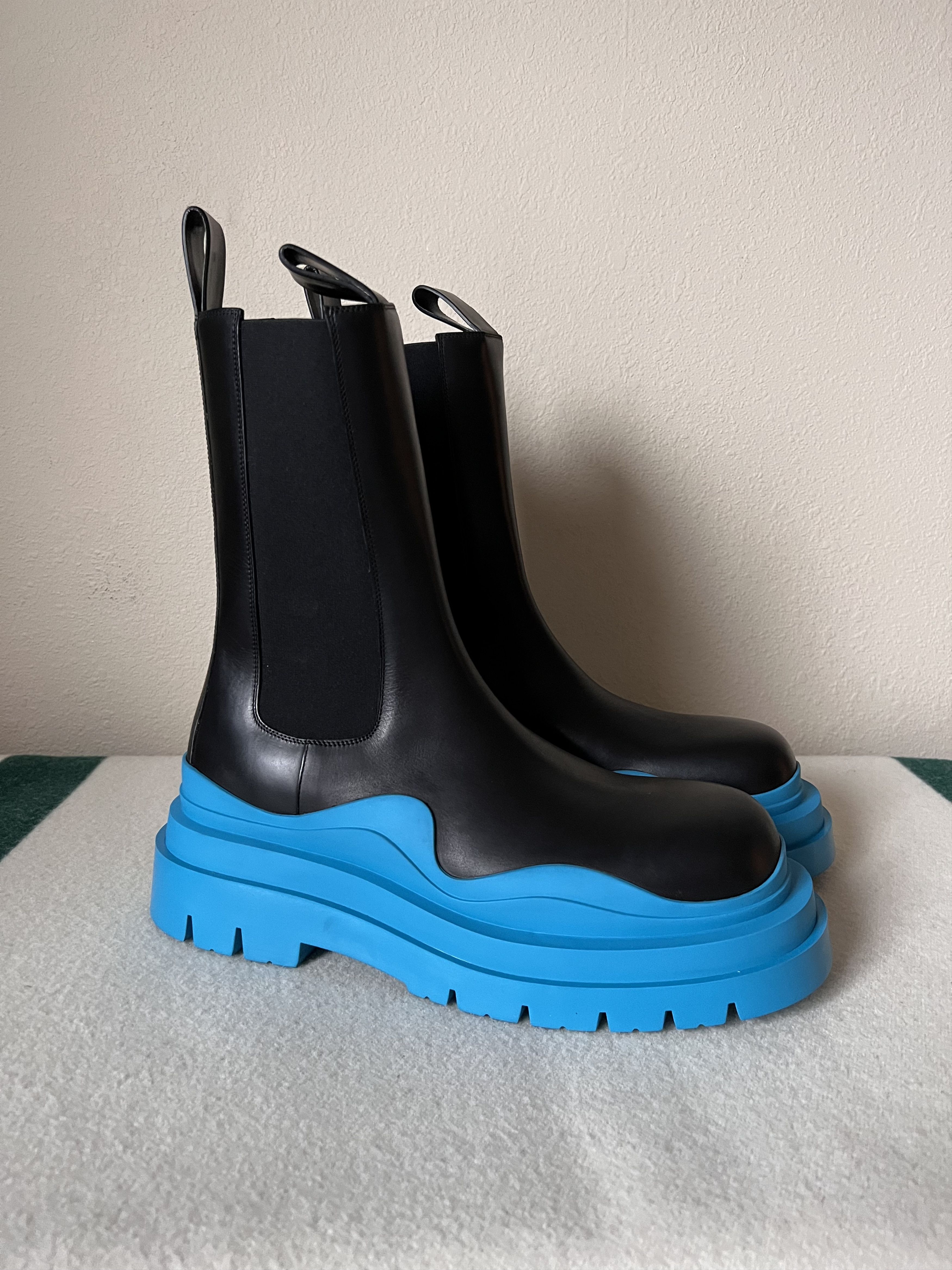 Bottega Veneta Bottega Veneta Tire Military Calf Boots in Black Blue Size US 12 / EU 45 - 1 Thumbnail