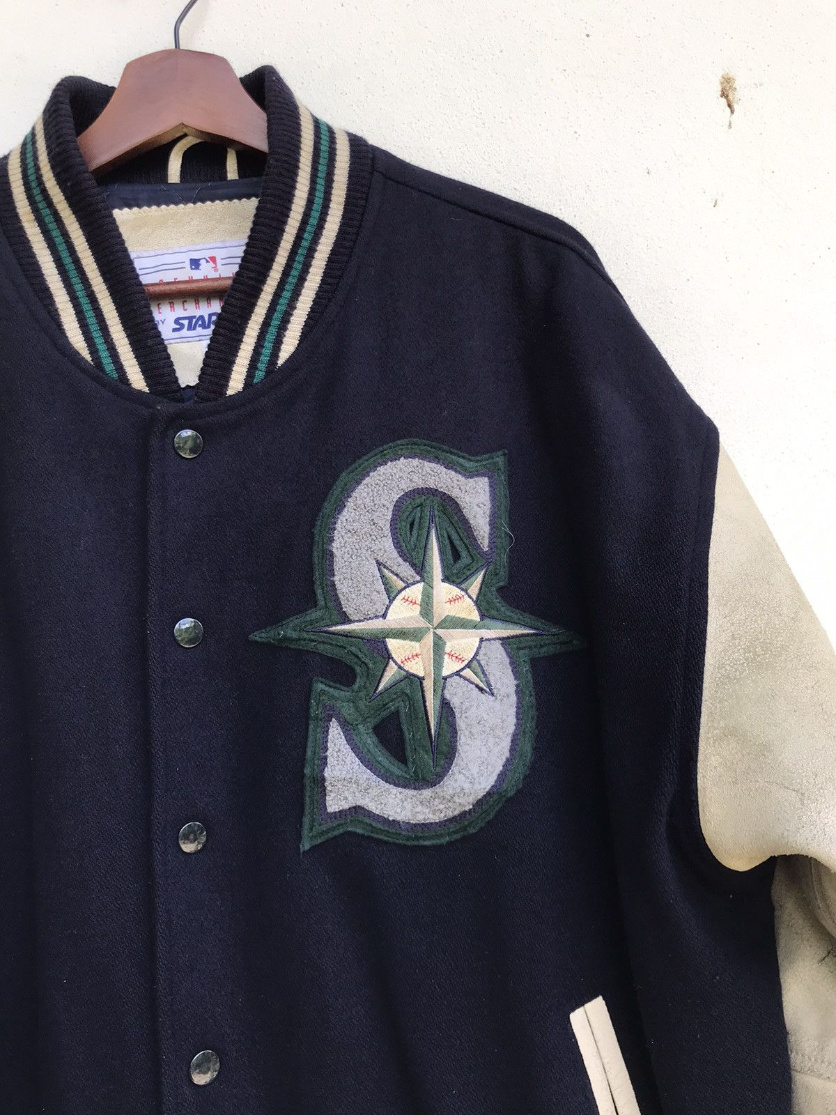 Starter Vintage Seattle Mariners Baseball Starter Varsity Jacket Size US XL / EU 56 / 4 - 3 Thumbnail