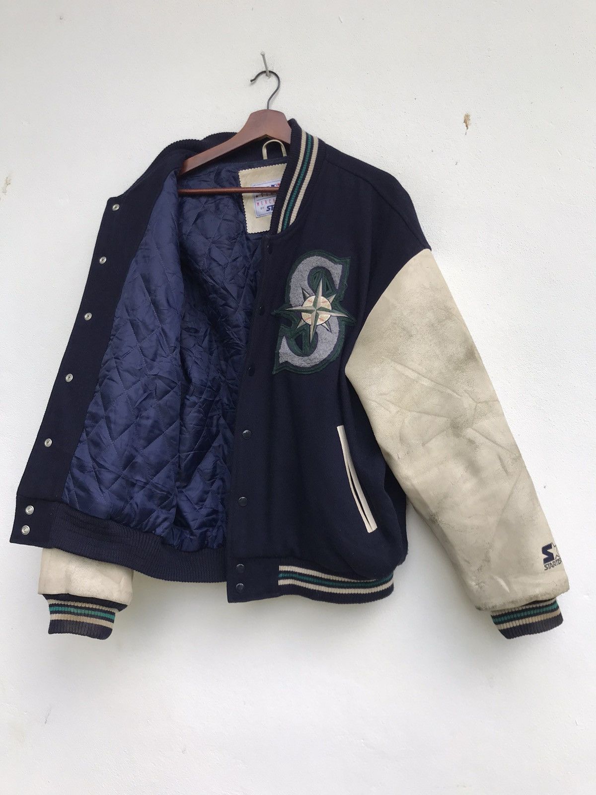 Starter Vintage Seattle Mariners Baseball Starter Varsity Jacket Size US XL / EU 56 / 4 - 4 Thumbnail