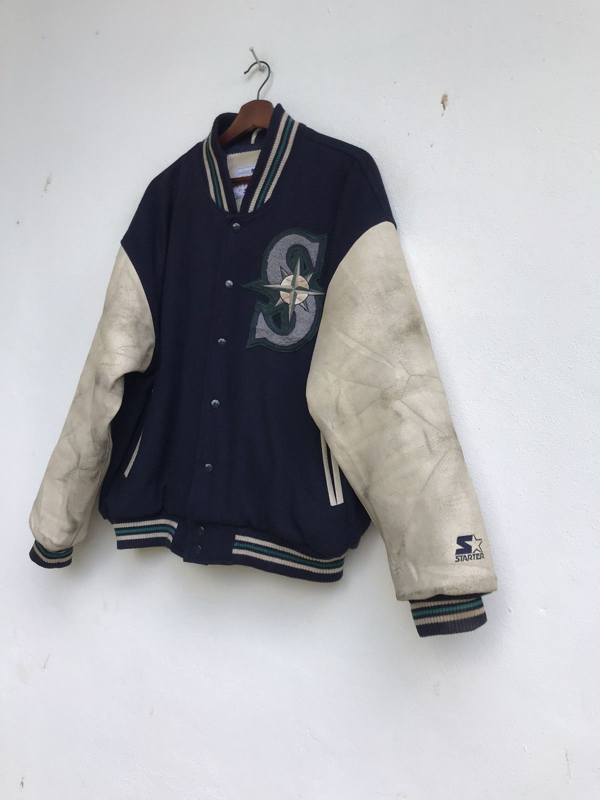 Starter Vintage Seattle Mariners Baseball Starter Varsity Jacket Size US XL / EU 56 / 4 - 2 Thumbnail