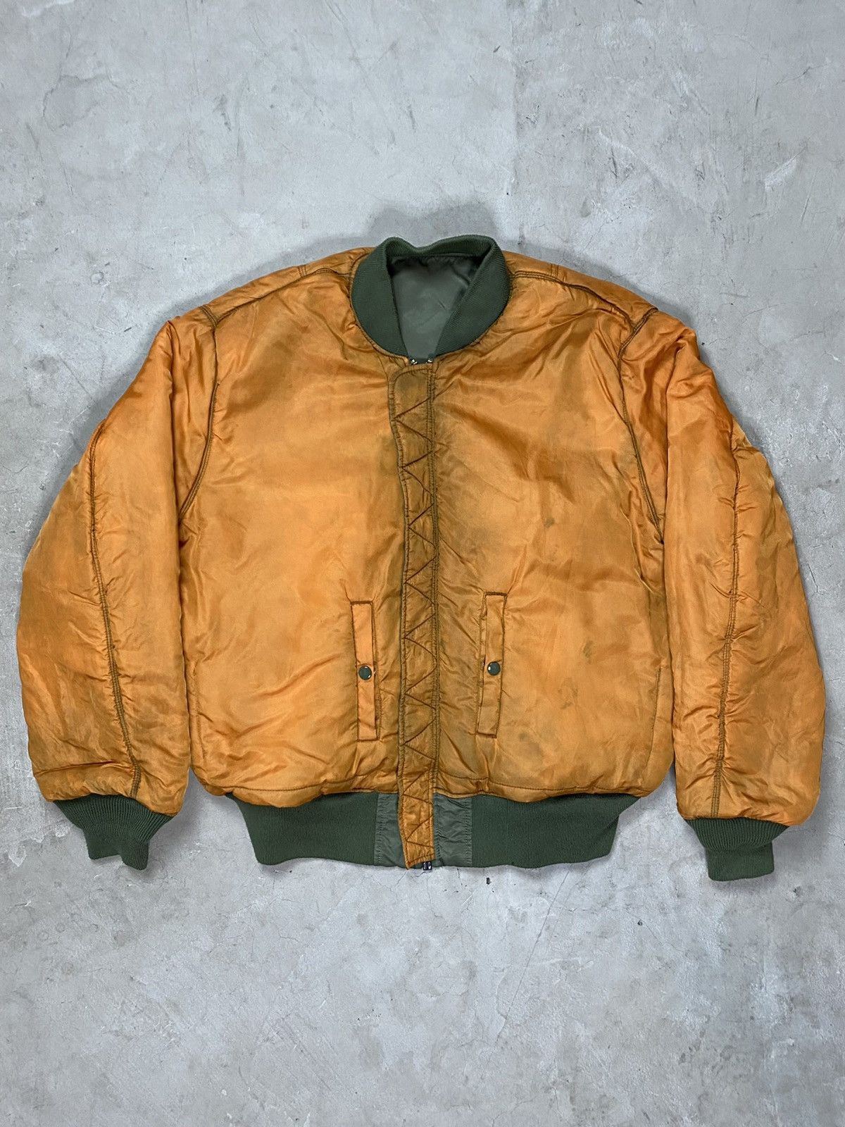 Alpha Industries Vintage Alpha Industries Dyed & Dirtied Reversible Bomber Size US XL / EU 56 / 4 - 1 Thumbnail