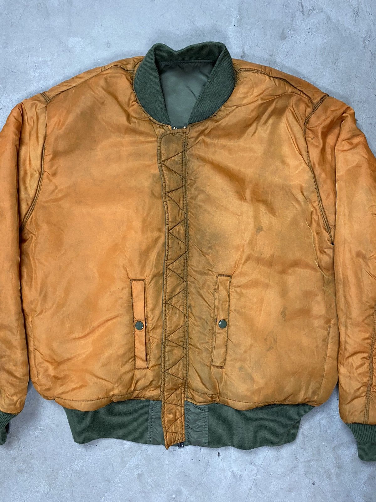 Alpha Industries Vintage Alpha Industries Dyed & Dirtied Reversible Bomber Size US XL / EU 56 / 4 - 5 Thumbnail