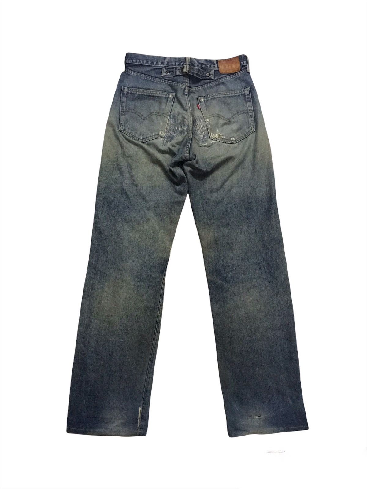 image of Levis Vintage Clothing x Vintage Levi’S 702 Buckle Back Distressed Denim in Blue, Men's (Size 29)