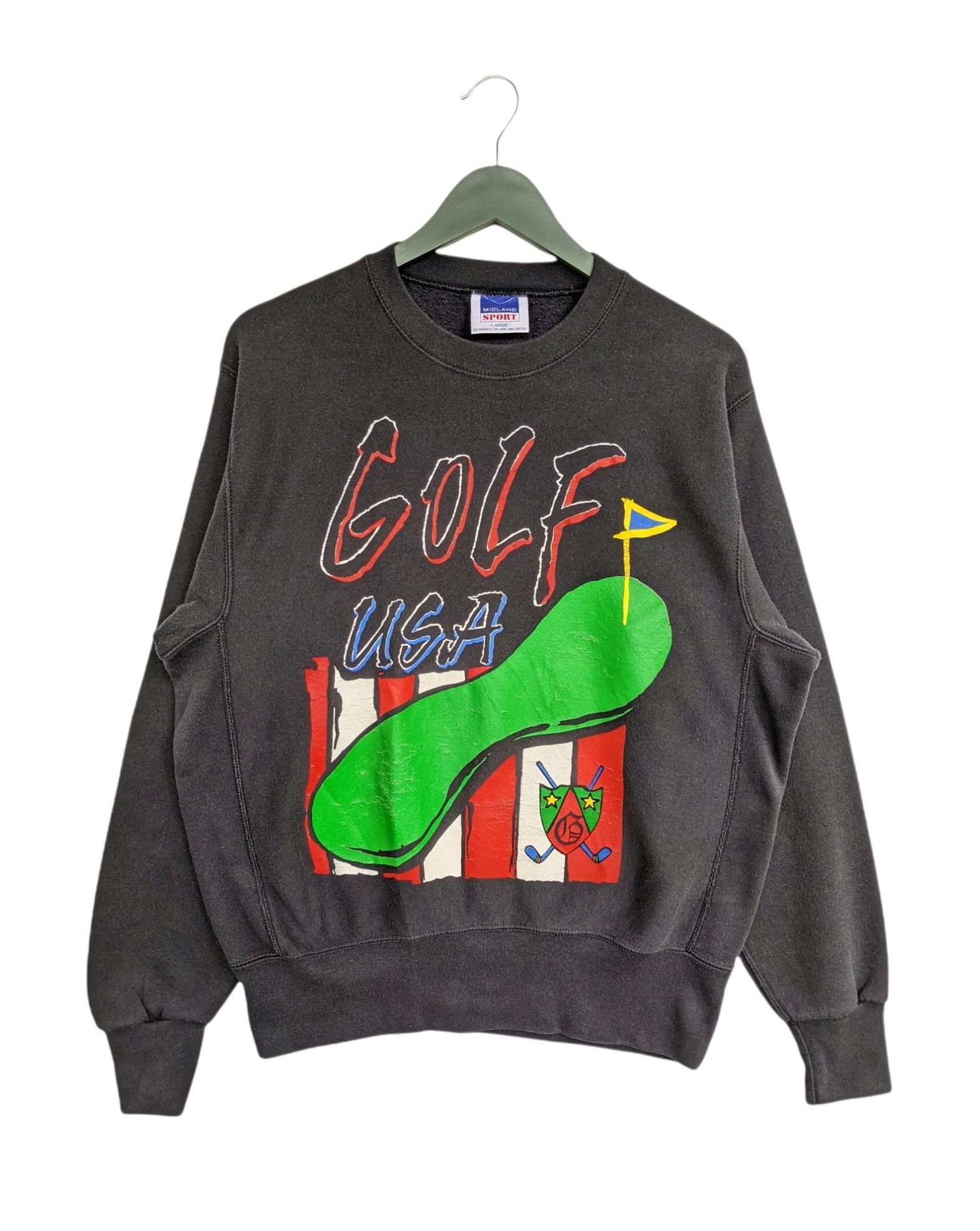 Vintage Vintage 90s Golf Usa Print Sweatshirt Size US L / EU 52-54 / 3 - 1 Thumbnail