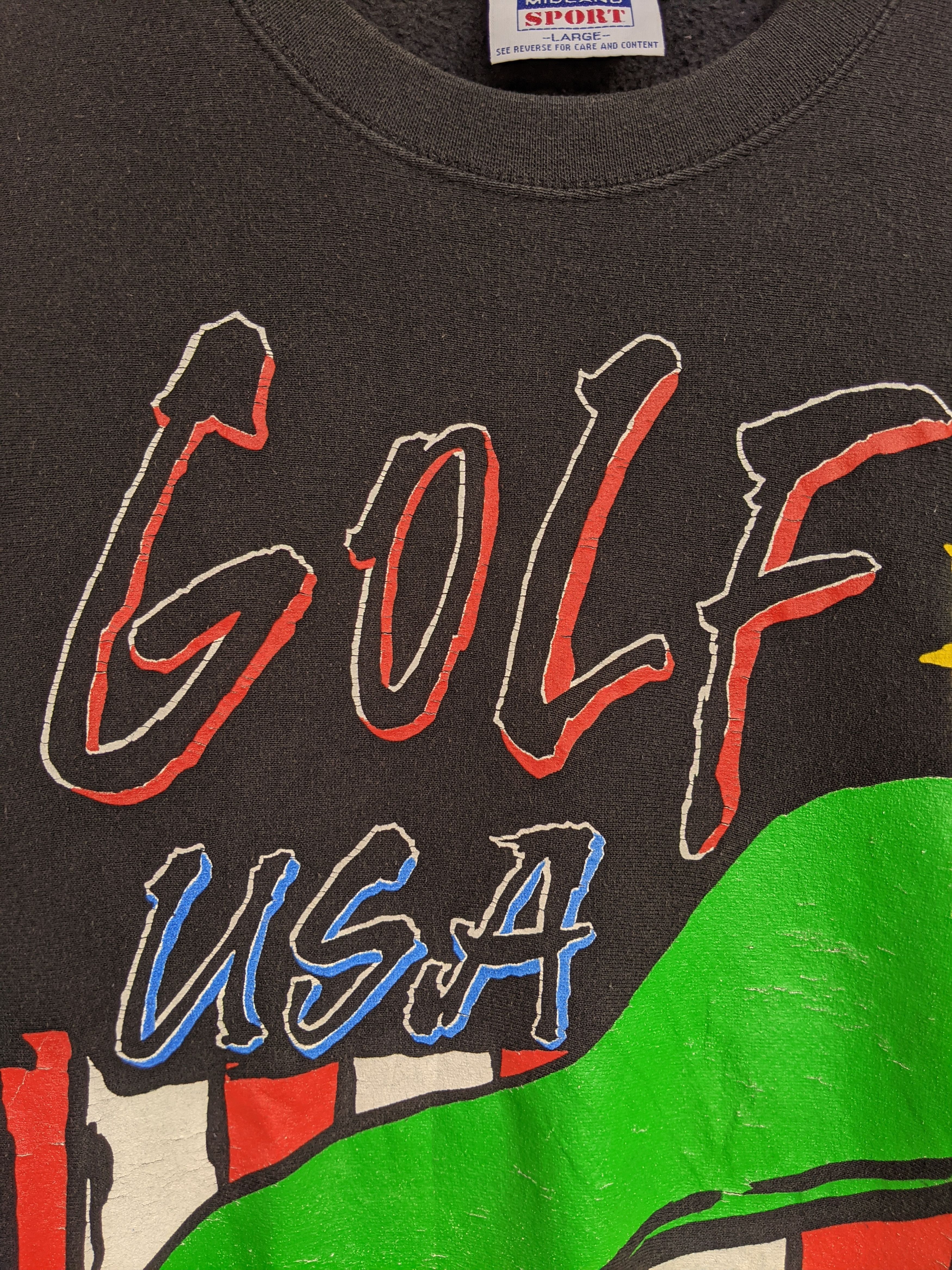 Vintage Vintage 90s Golf Usa Print Sweatshirt Size US L / EU 52-54 / 3 - 4 Thumbnail