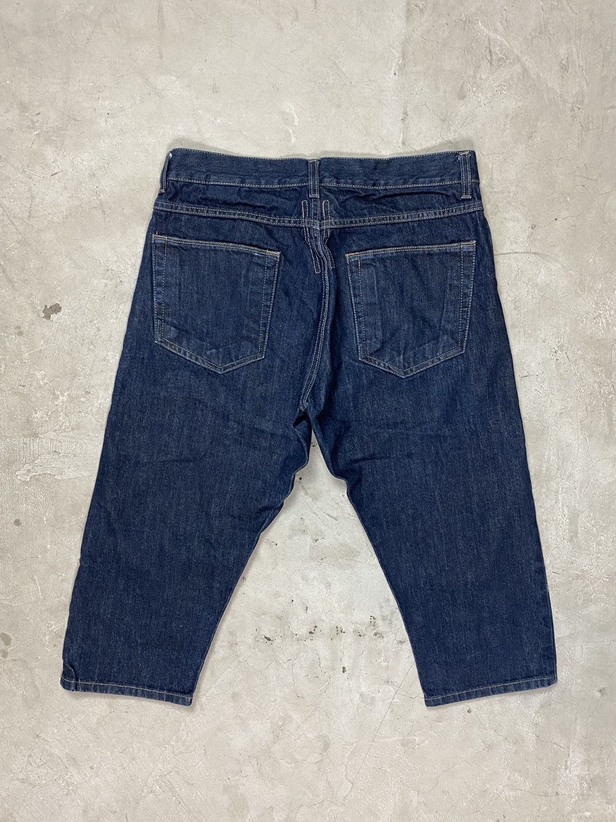 Rick Owens Drkshdw 00’s Rick Owens Cropped Indigo One Wash Jeans Size US 33 - 2 Thumbnail