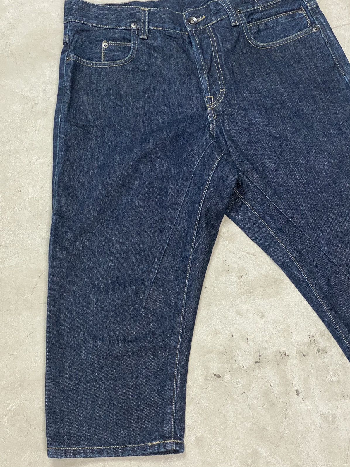 Rick Owens Drkshdw 00’s Rick Owens Cropped Indigo One Wash Jeans Size US 33 - 4 Thumbnail