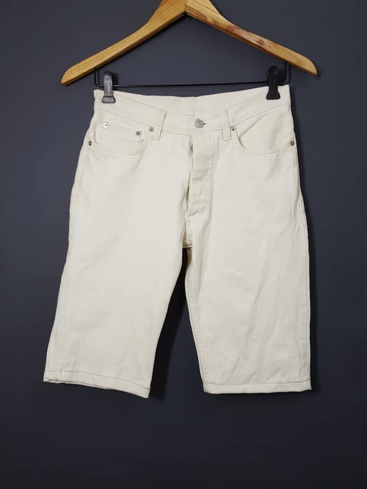 Helmut Lang Vintage 1998 Helmut Lang White Jean Short Size US 27 - 2 Thumbnail