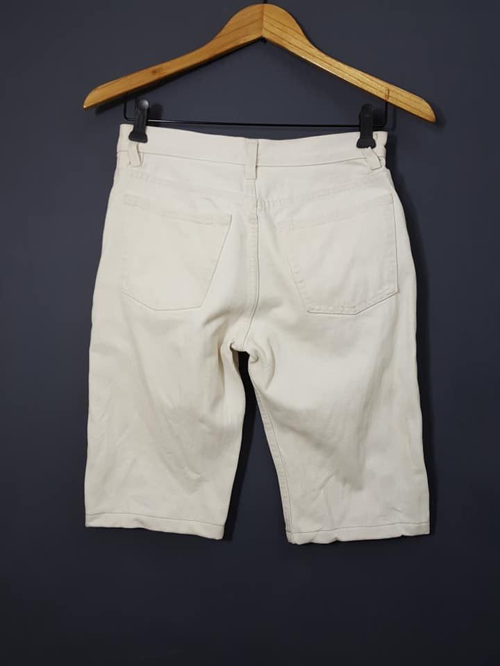 Helmut Lang Vintage 1998 Helmut Lang White Jean Short Size US 27 - 3 Thumbnail
