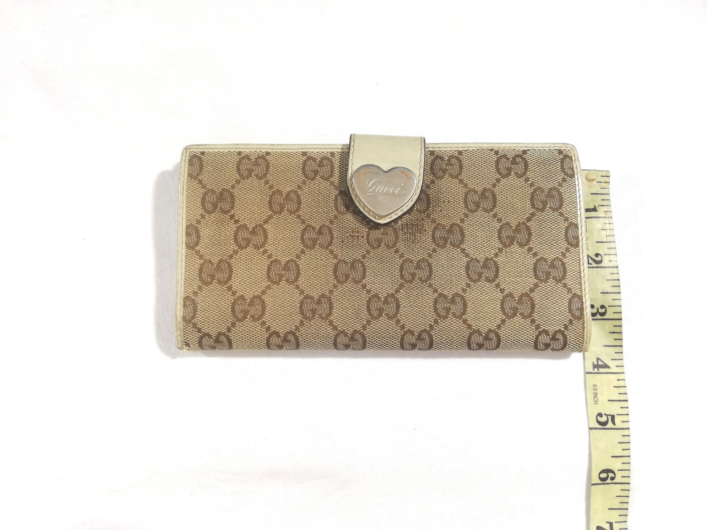 Gucci Gucci Beige Heart Gg Monogram Long Bifold Wallet Size ONE SIZE - 7 Thumbnail
