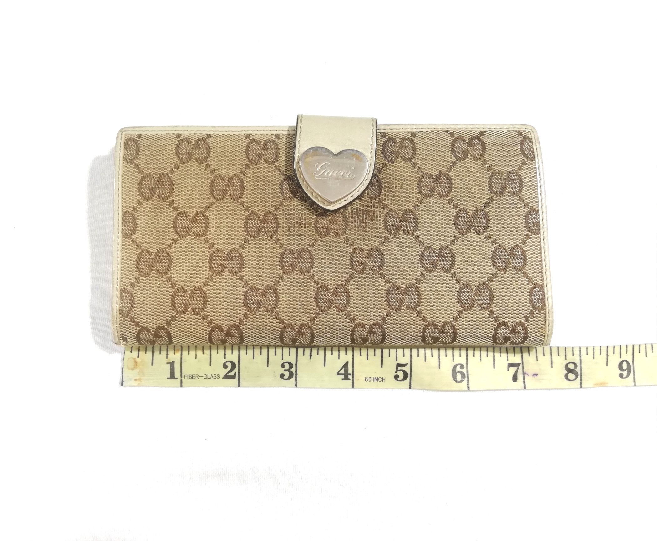 Gucci Gucci Beige Heart Gg Monogram Long Bifold Wallet Size ONE SIZE - 8 Thumbnail