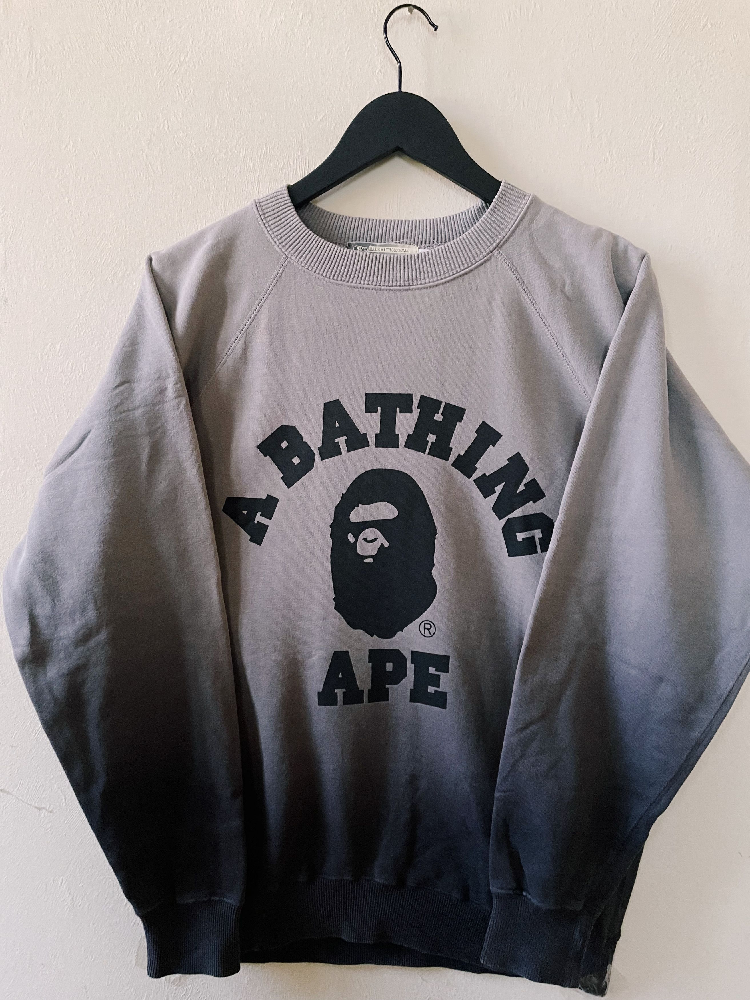 Bape Vintage Y2K Bape A Bathing Ape College Logo 2 Tones Crewneck | Grailed