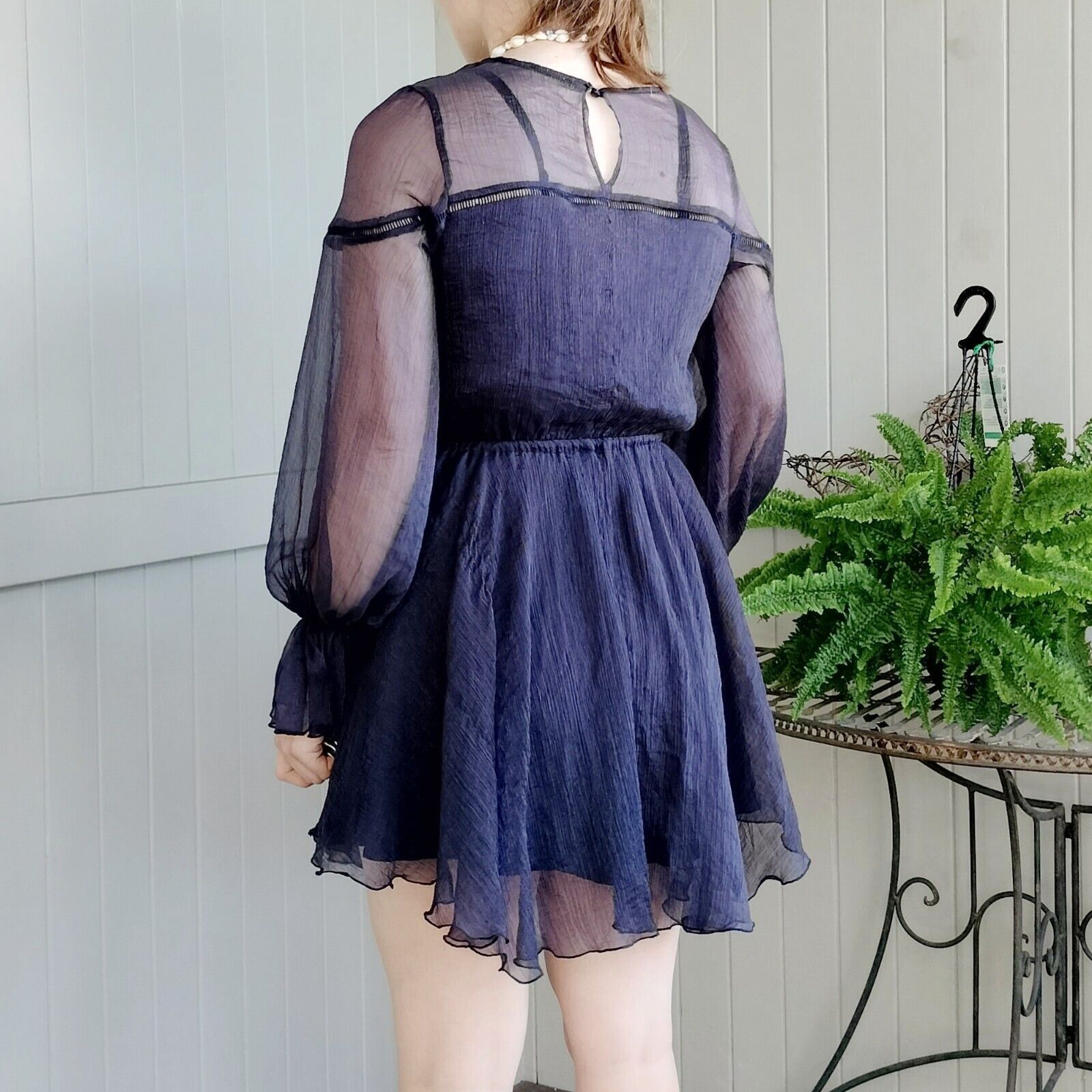 Designer Saints & Secrets Dress Mini Fit & Flare Flare Sleeve Size L / US 10 / IT 46 - 4 Thumbnail
