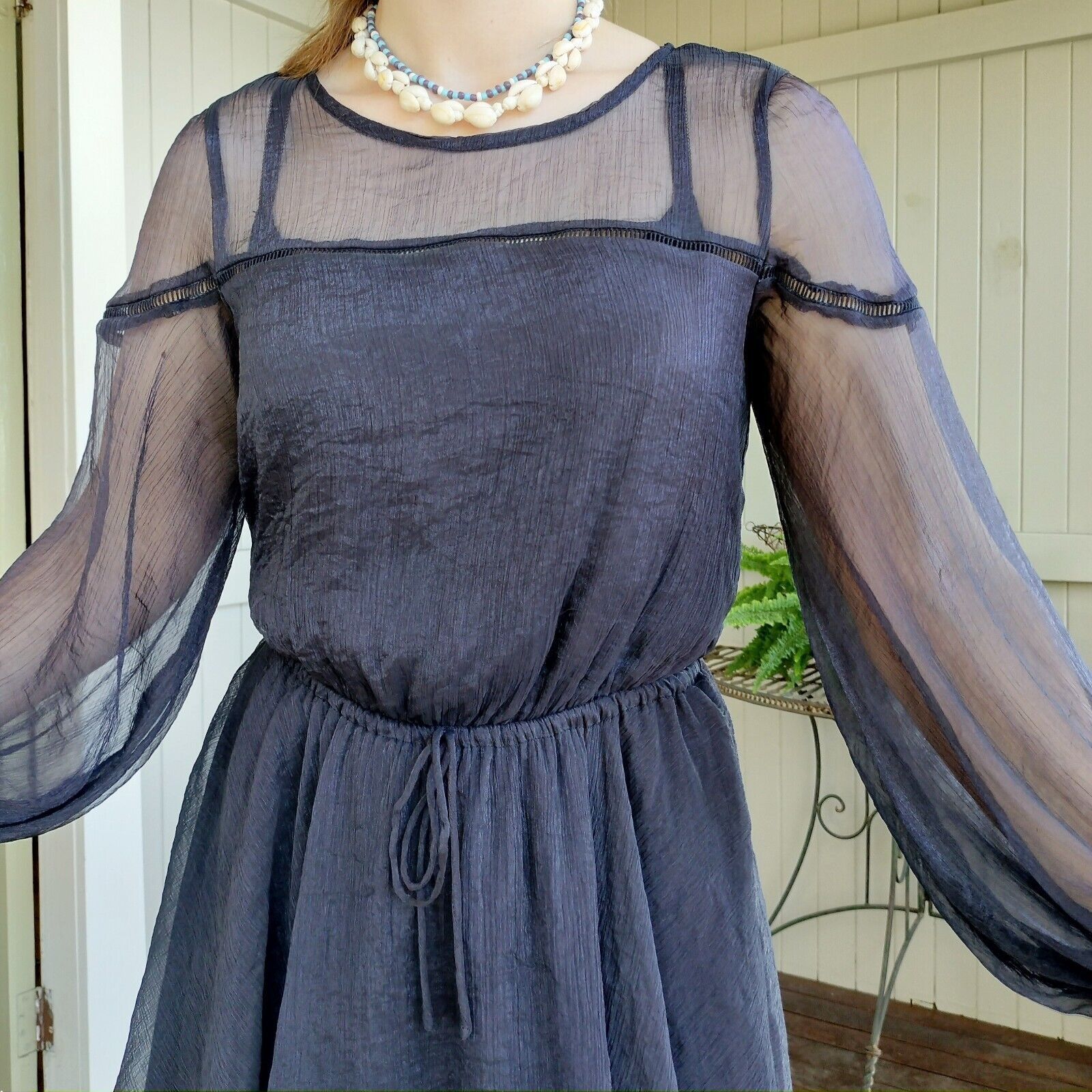 Designer Saints & Secrets Dress Mini Fit & Flare Flare Sleeve Size L / US 10 / IT 46 - 6 Thumbnail