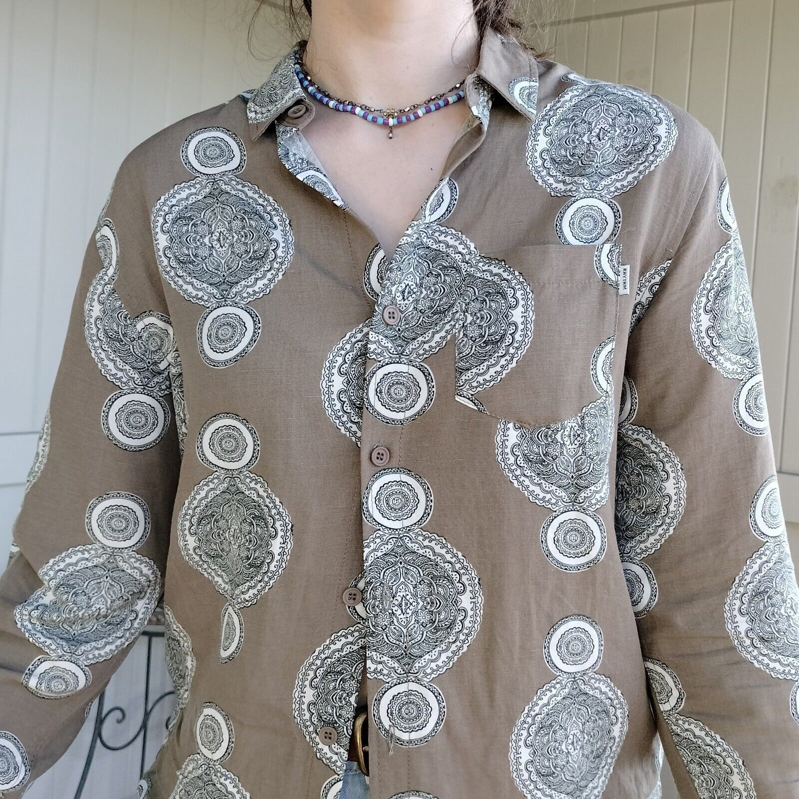 Rhythm Rhythm Shirt Button Up Long Sleeve Collared Linen Cotton Size US S / EU 44-46 / 1 - 4 Thumbnail