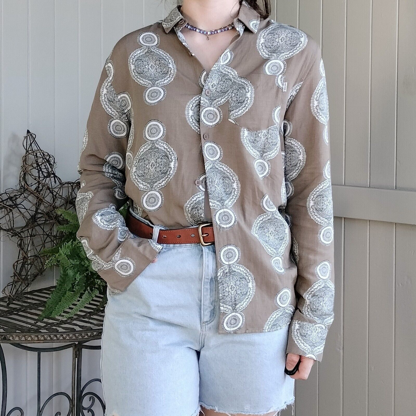 Rhythm Rhythm Shirt Button Up Long Sleeve Collared Linen Cotton Size US S / EU 44-46 / 1 - 1 Thumbnail
