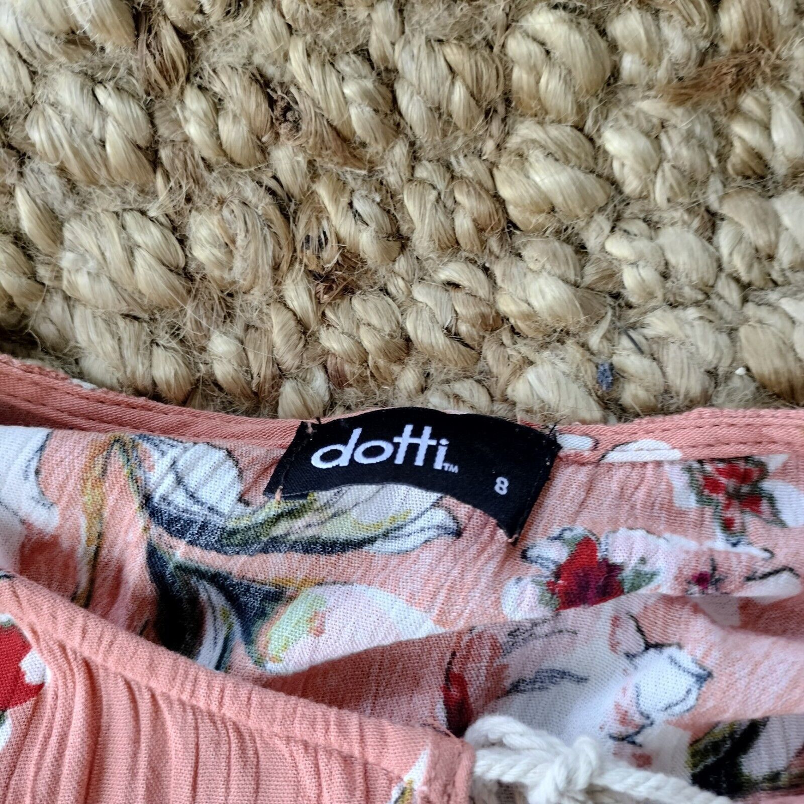 Designer Dotti Top Blouse Orange Floral Crochet Gauze Bell Sleeve Size S / US 4 / IT 40 - 9 Thumbnail