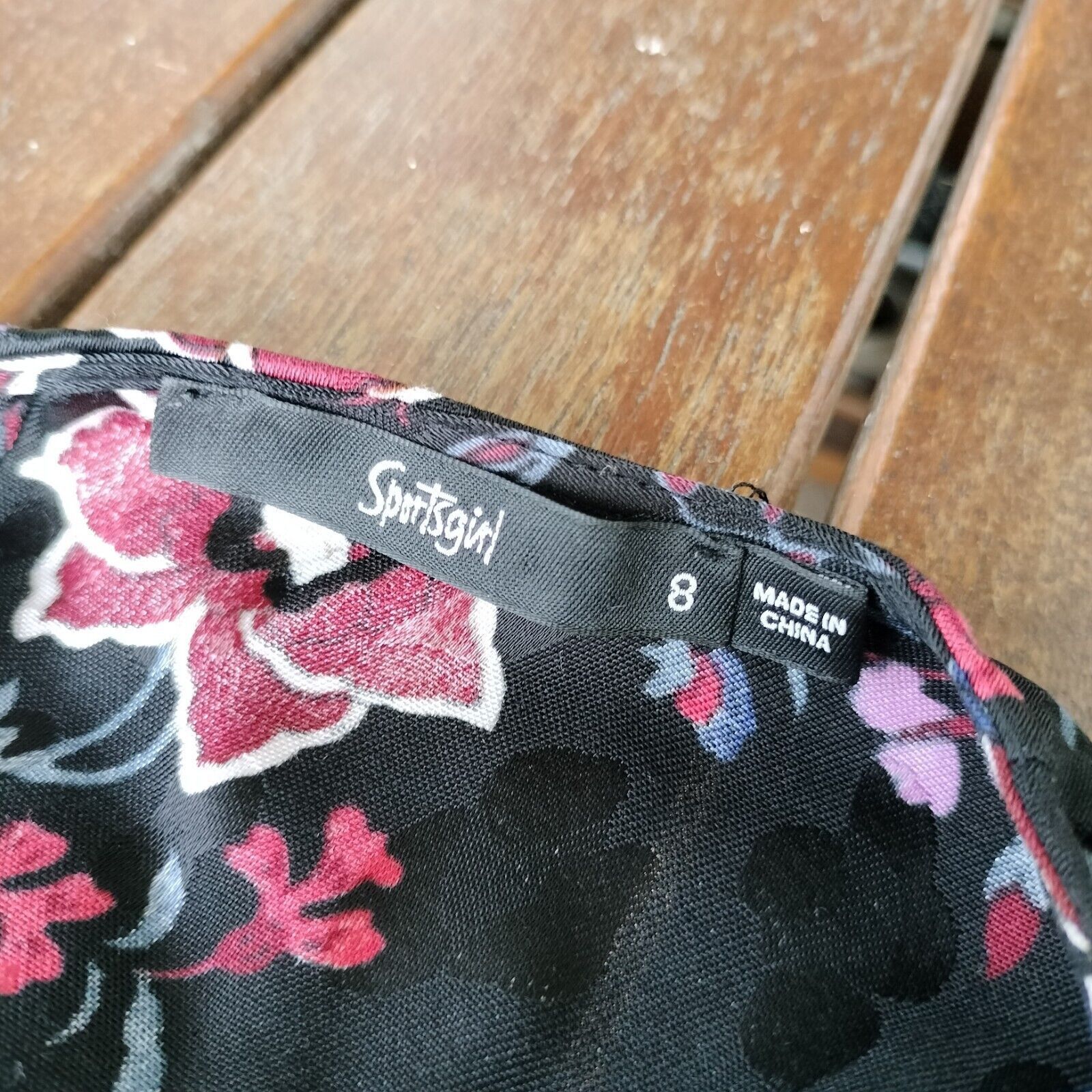 Designer Sportsgirl Dress Black Floral Wrap Midi Bell Sleeves Size S / US 4 / IT 40 - 9 Thumbnail