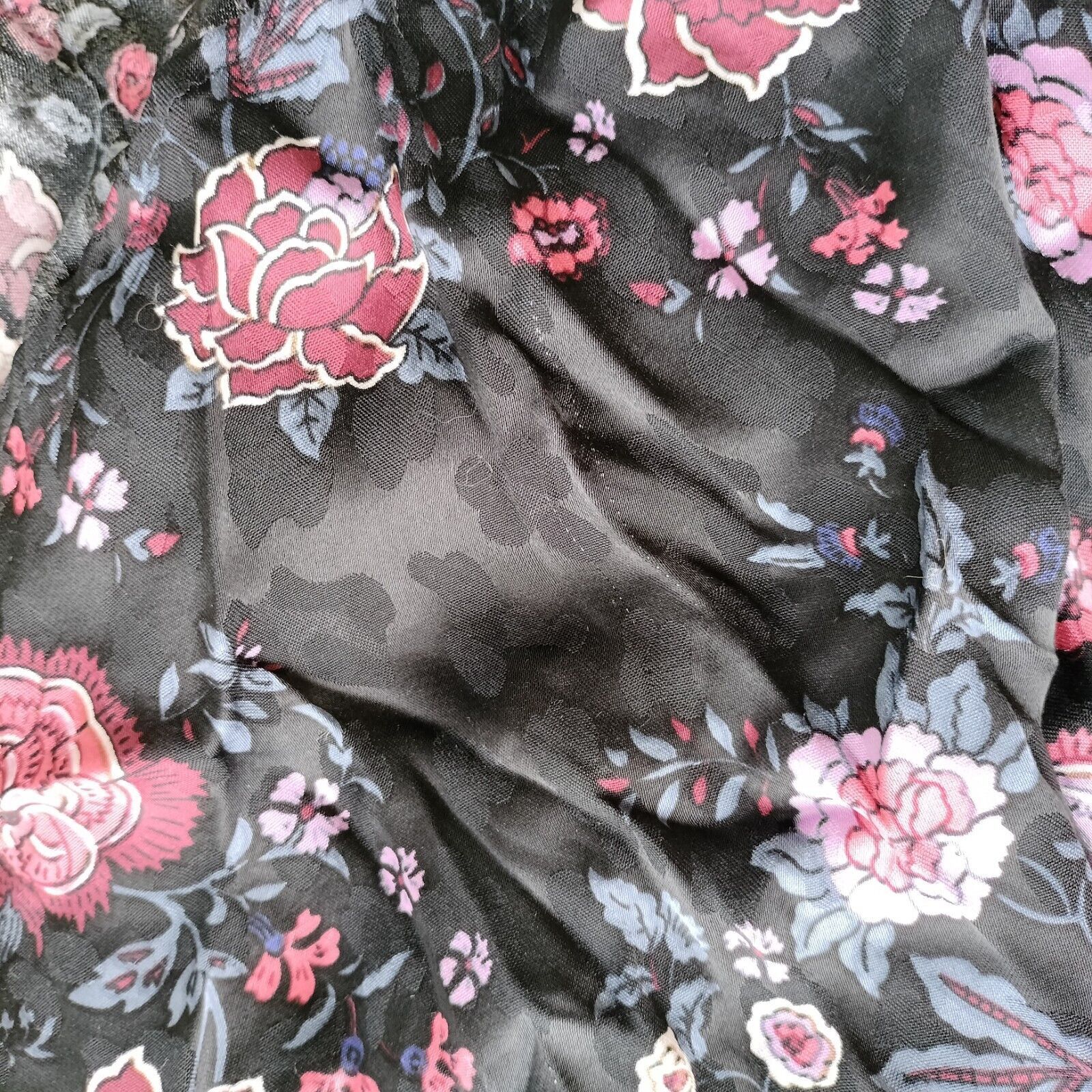 Designer Sportsgirl Dress Black Floral Wrap Midi Bell Sleeves Size S / US 4 / IT 40 - 14 Thumbnail