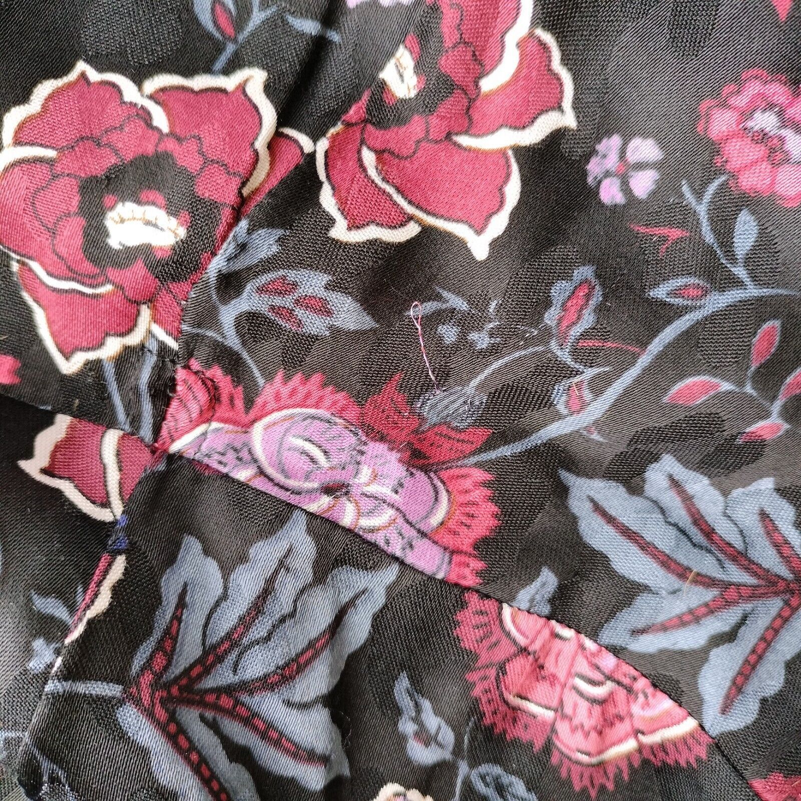 Designer Sportsgirl Dress Black Floral Wrap Midi Bell Sleeves Size S / US 4 / IT 40 - 15 Thumbnail