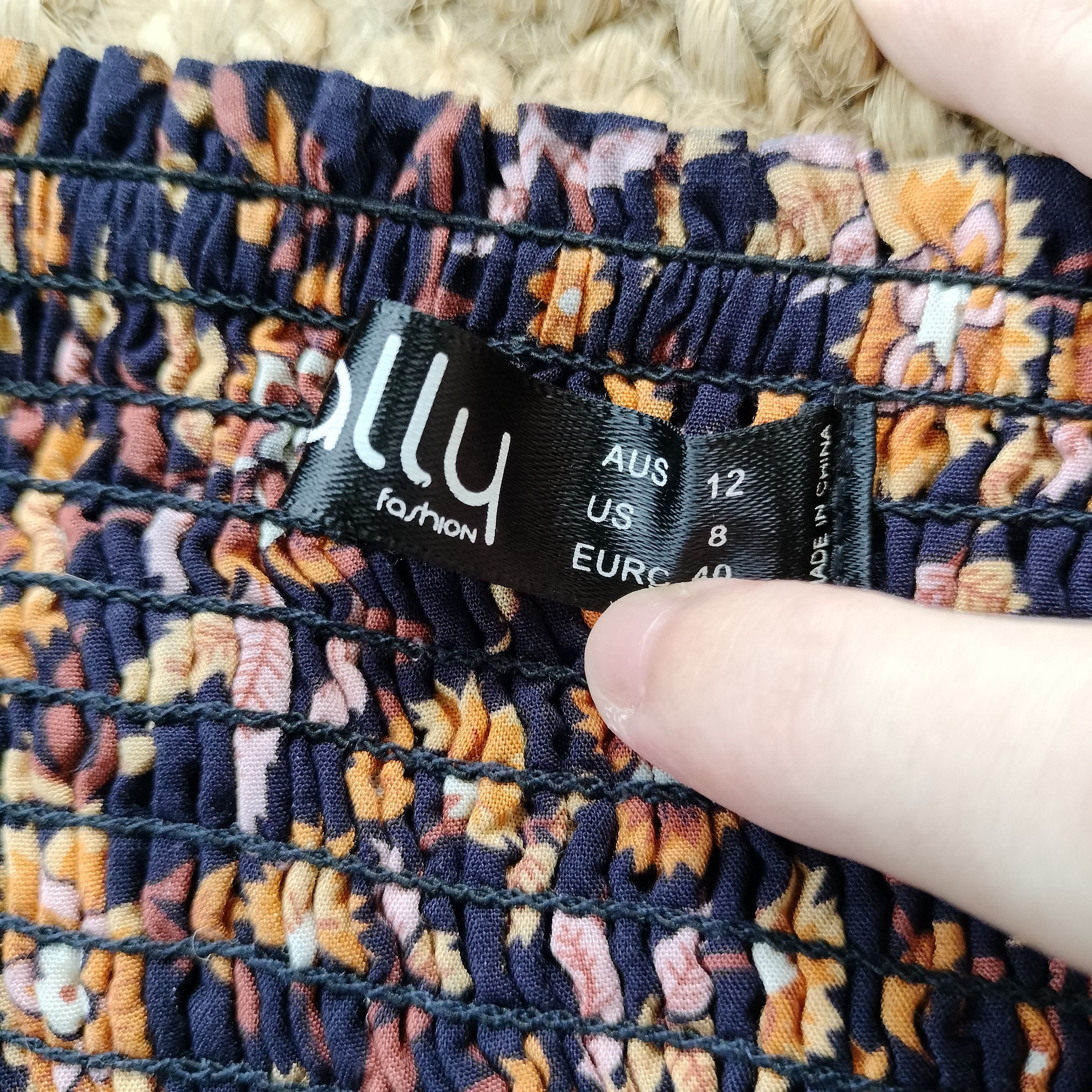 Other Ally Crop Top Navy Orange Floral Ditsy Milkmaid Ruffle Size M / US 6-8 / IT 42-44 - 5 Thumbnail