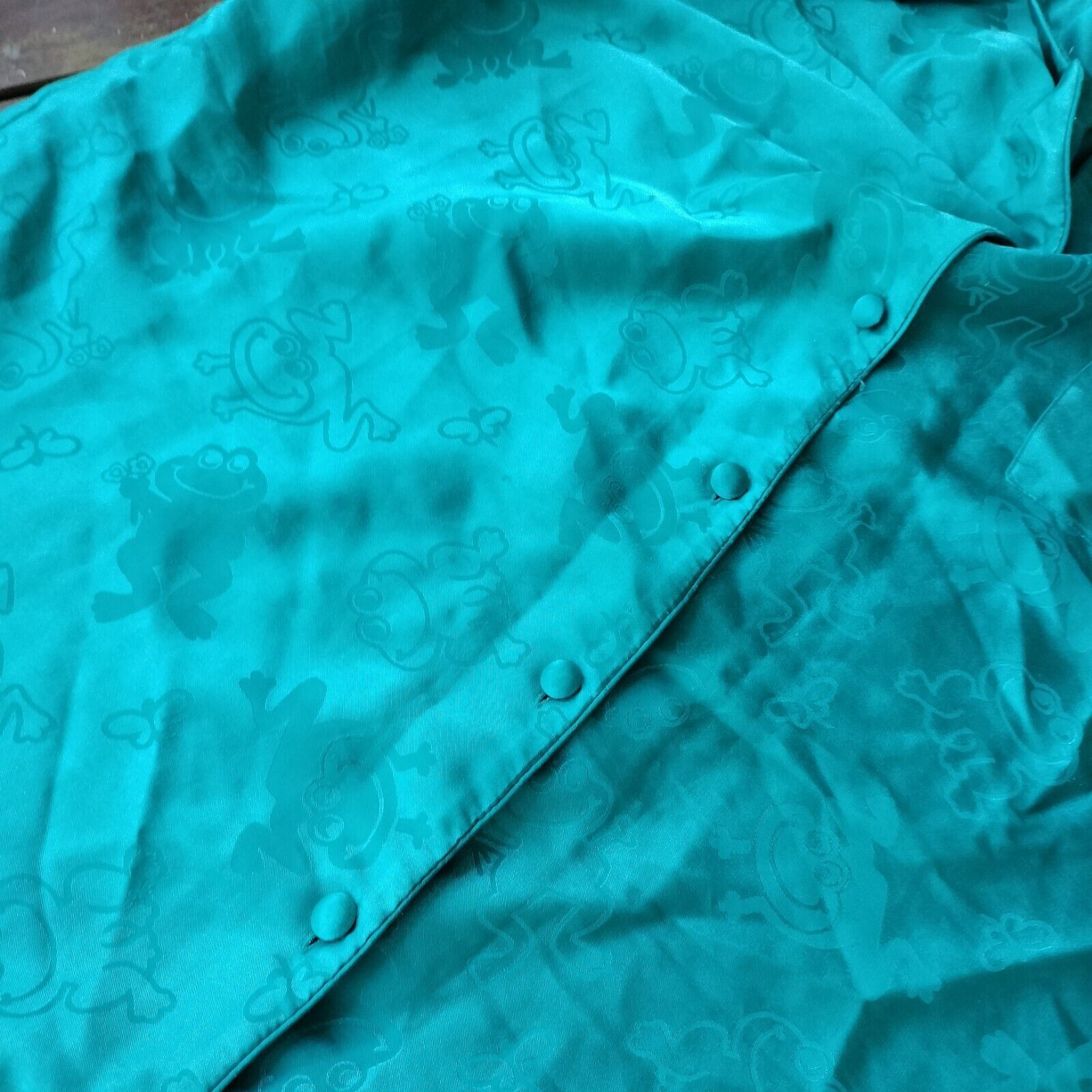 Other Vintage 80s turquoise green jacquard frog night gown Size ONE SIZE - 7 Thumbnail