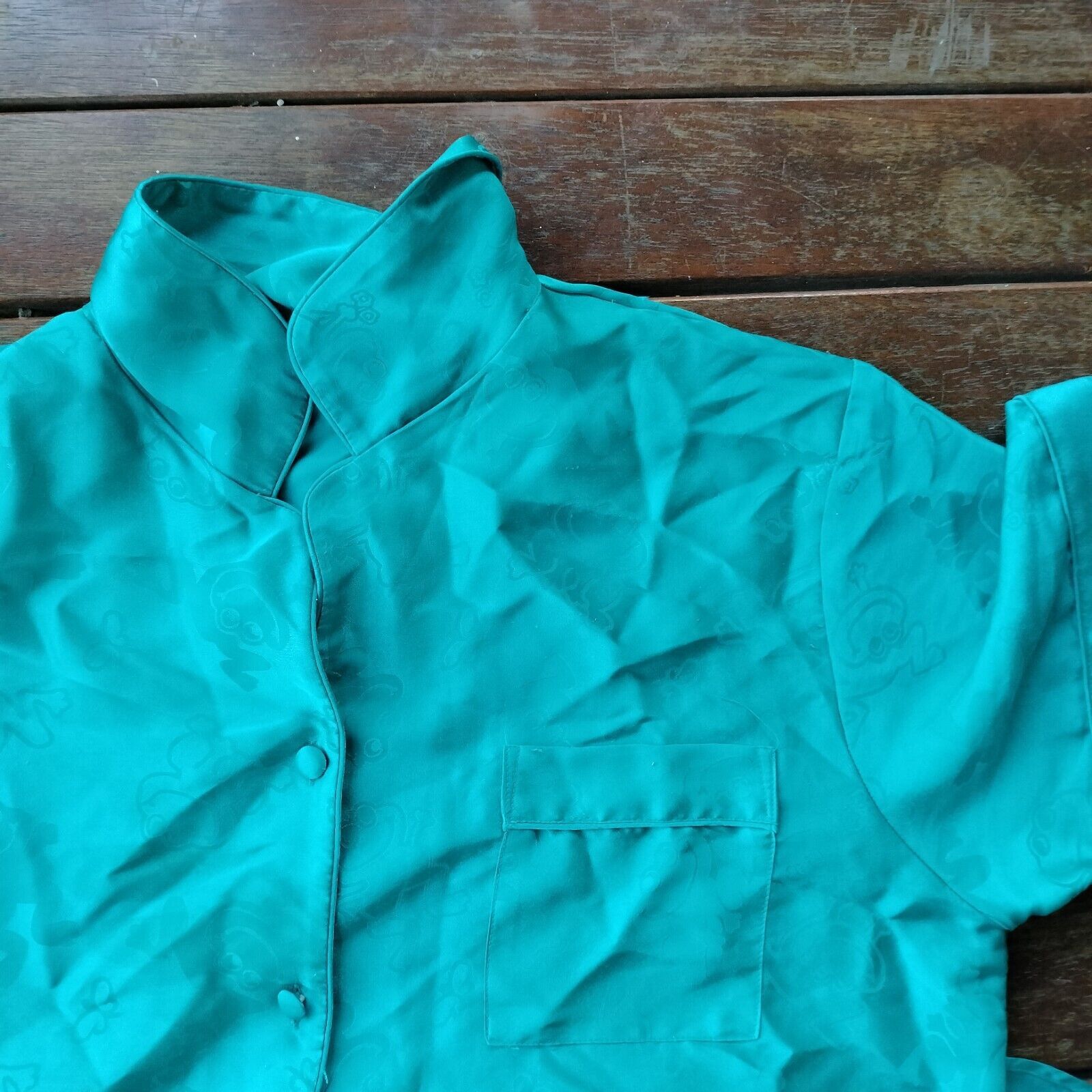 Other Vintage 80s turquoise green jacquard frog night gown Size ONE SIZE - 8 Thumbnail