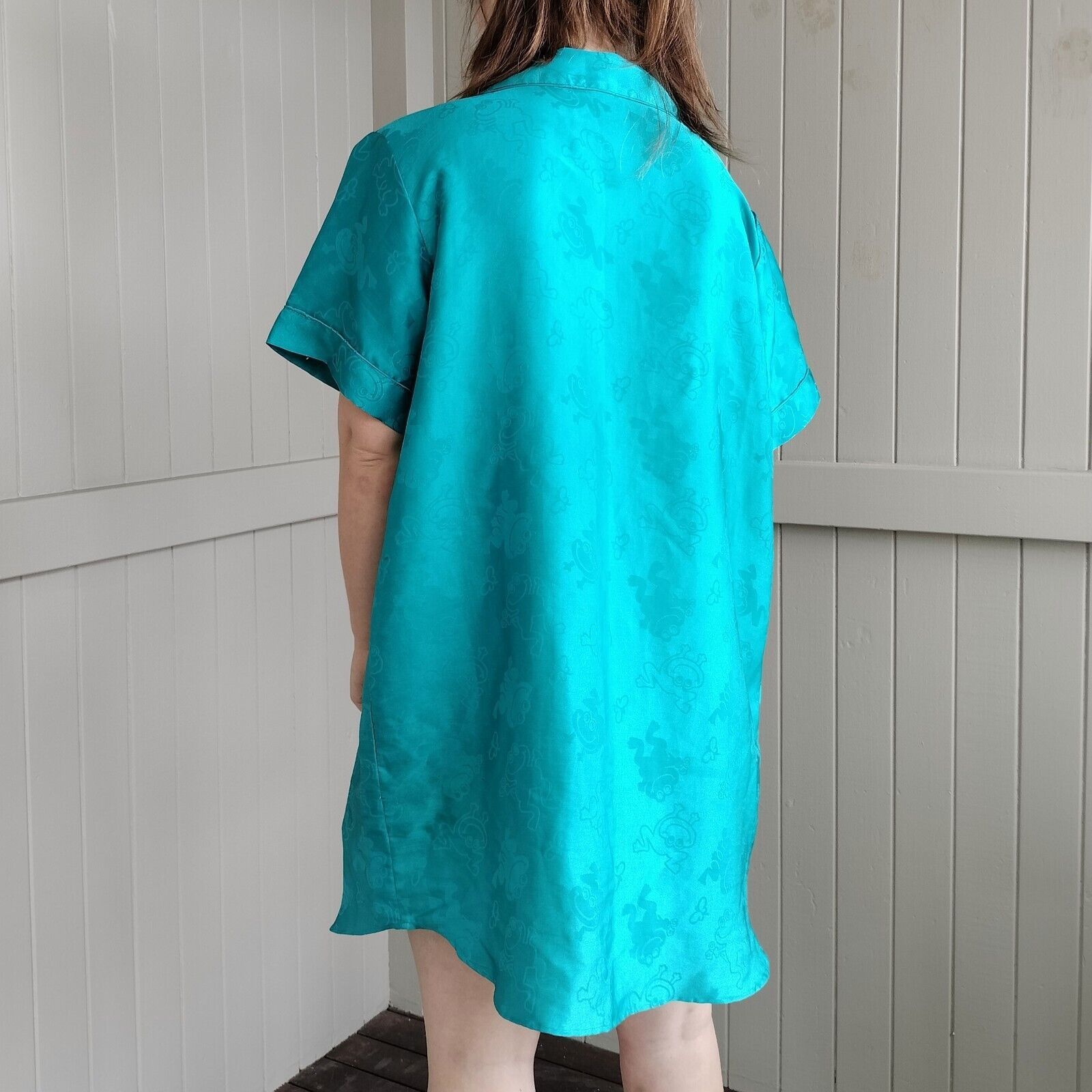 Other Vintage 80s turquoise green jacquard frog night gown Size ONE SIZE - 5 Thumbnail