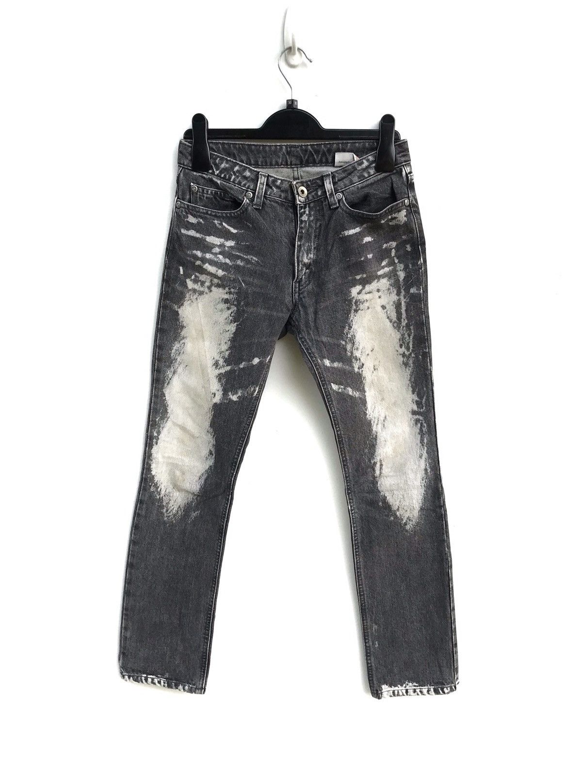 image of Japan Et-Boite Low Rise Jeans Jean Paul Gaultier Style in Black Distressed, Men's (Size 26)