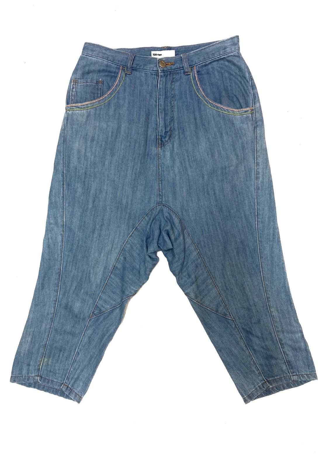 Issey Miyake × Japanese Brand 90' Ne-Net by Issey Miyake Drop Crotch Iconic Cropped Pants Size US 28 / EU 44 - 2 Thumbnail