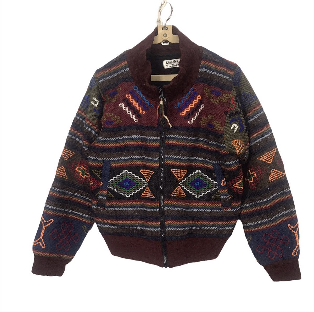 Wool zipper jacket embroidered Navajo by malaika