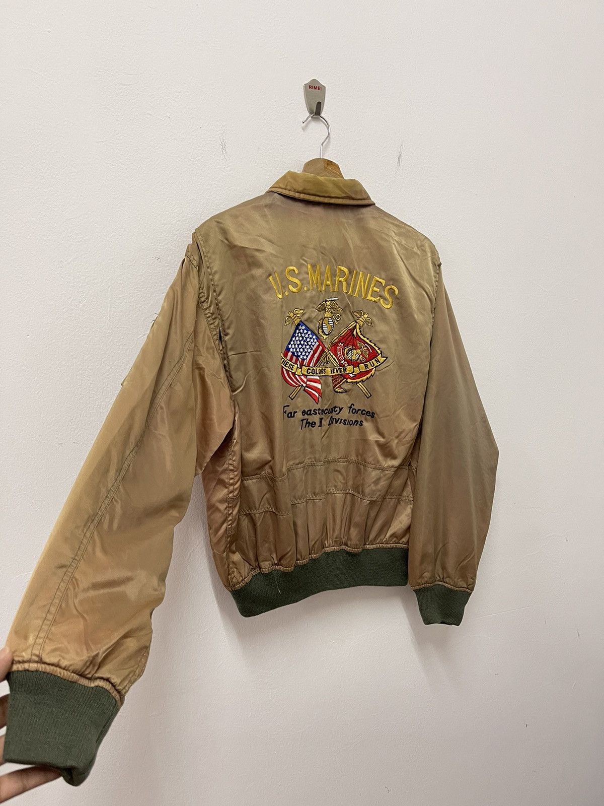 Vintage Vintage Us Marine Military Flag Embroidery Bomber Jacket Size US L / EU 52-54 / 3 - 3 Thumbnail