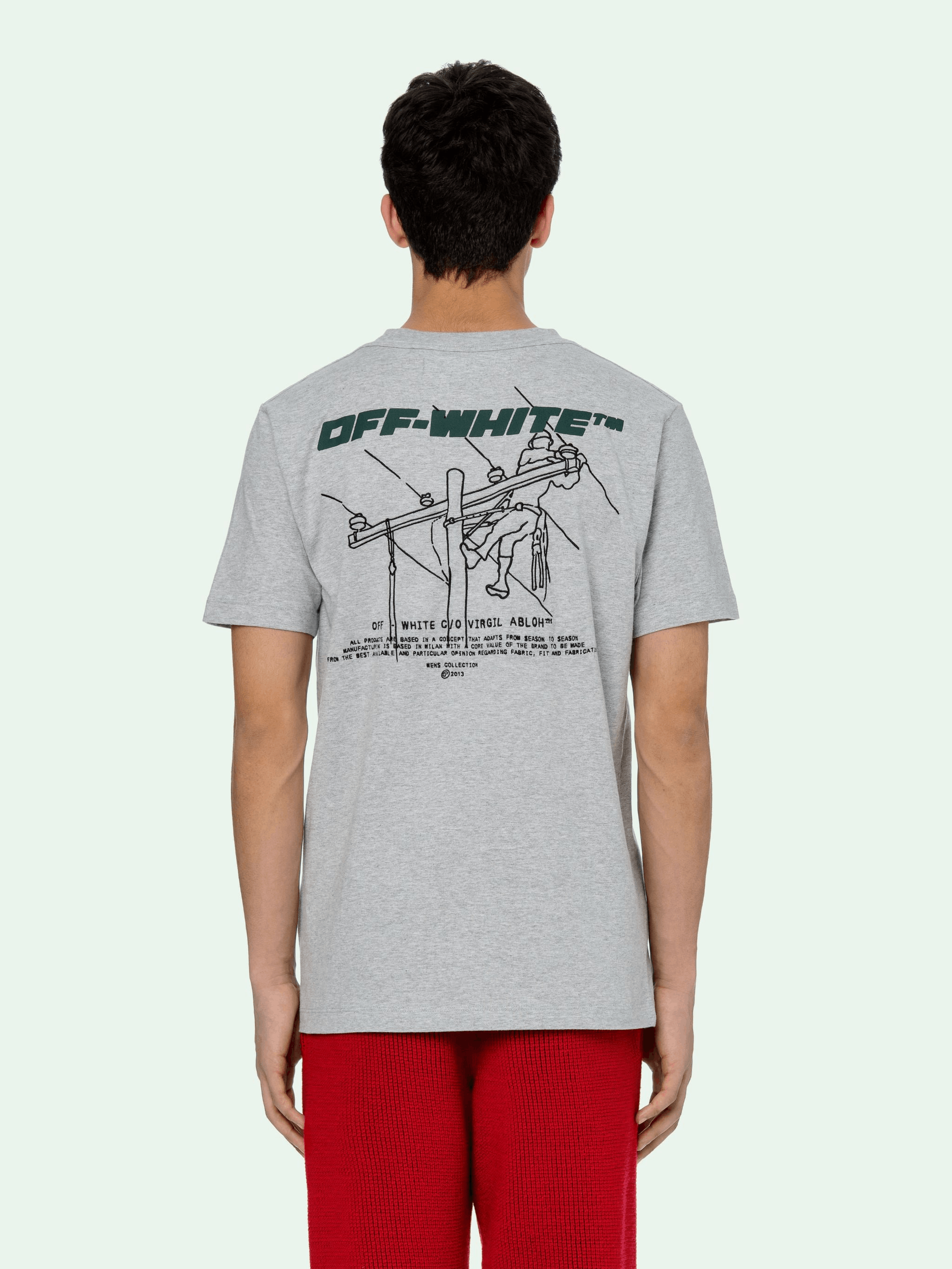 Off-White OFF-WHITE gray Trellis worker print t-shirt Small - NWT Size US S / EU 44-46 / 1 - 2 Thumbnail