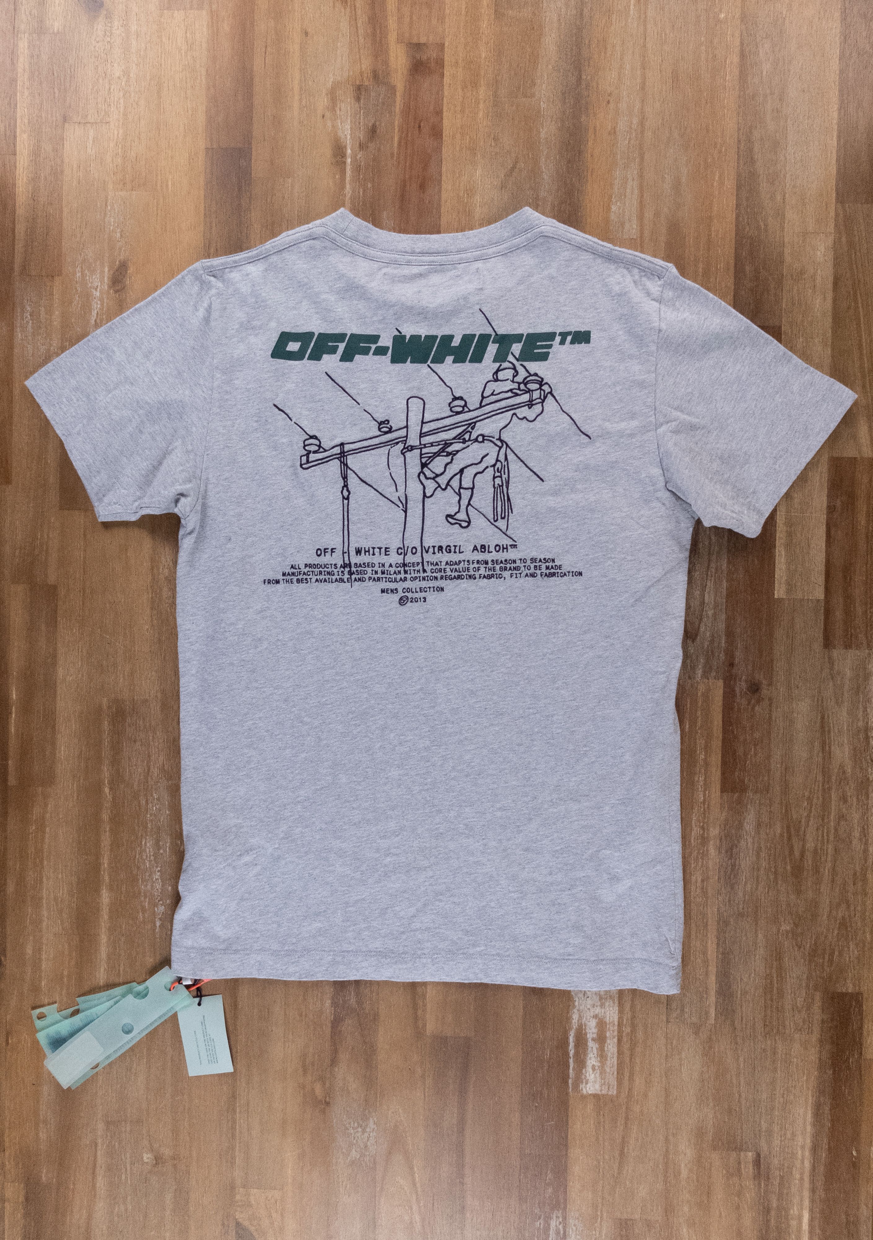 Off-White OFF-WHITE gray Trellis worker print t-shirt Small - NWT Size US S / EU 44-46 / 1 - 9 Thumbnail