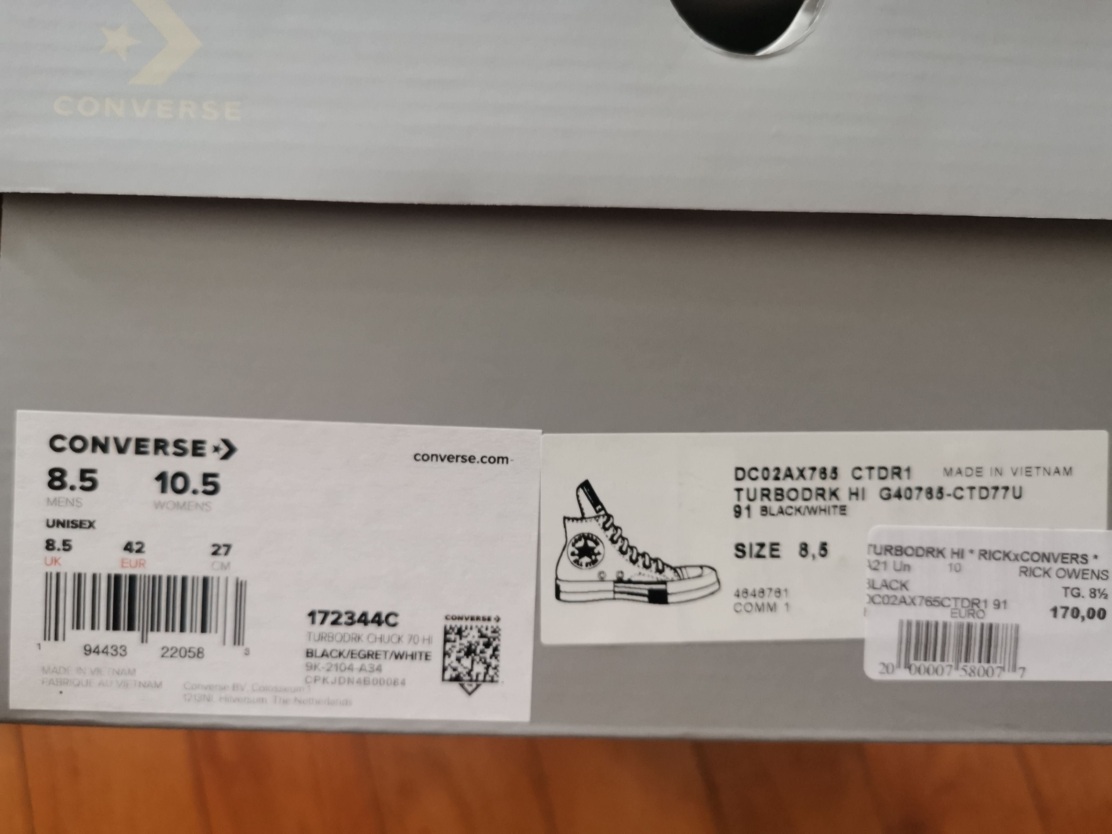 Converse × Rick Owens × Rick Owens Drkshdw Rick owens drkshdw x converse black chuck 70 hi sneakers Size US 8.5 / EU 41-42 - 4 Thumbnail