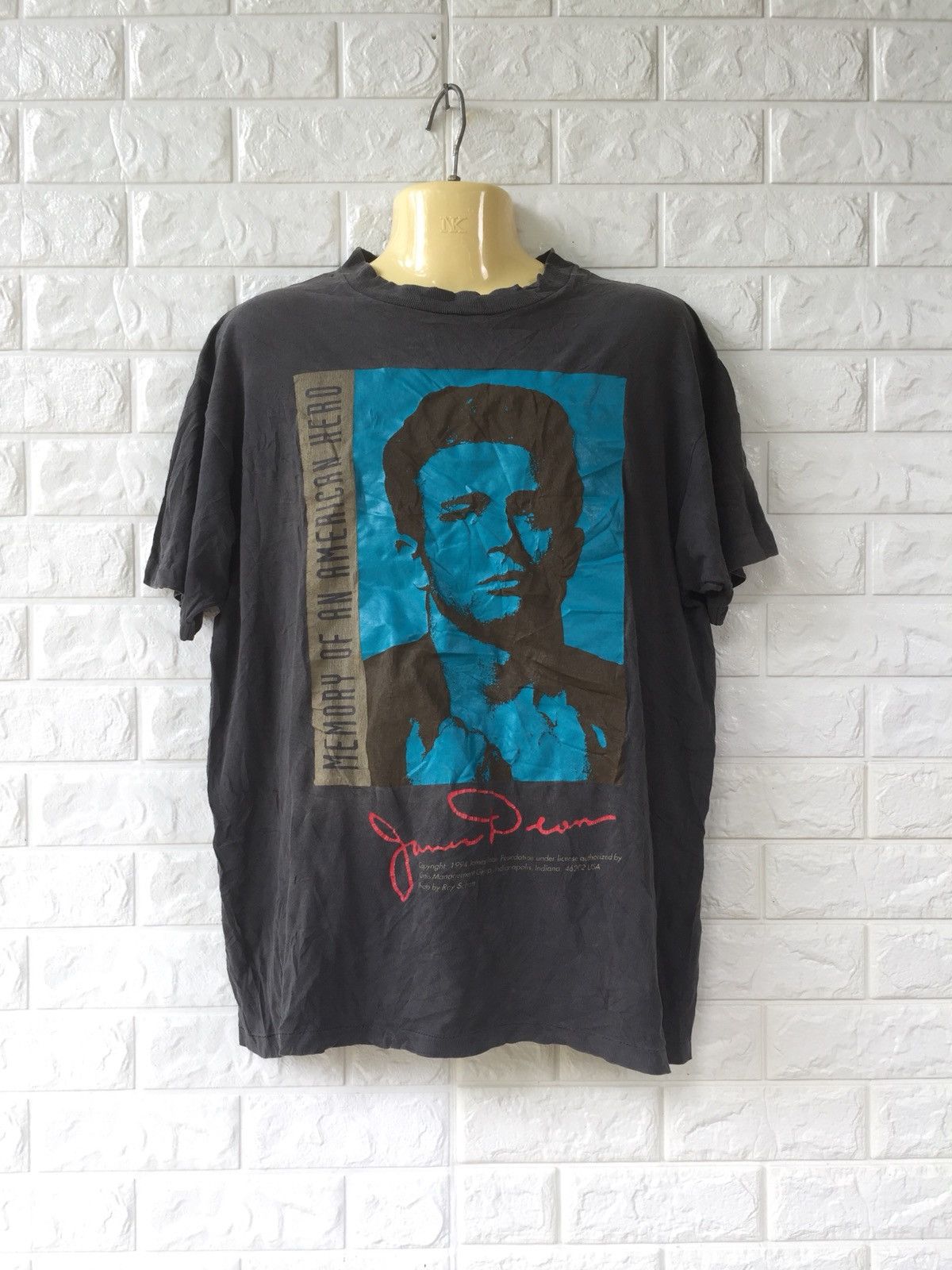 Band Tees × Vintage VINTAGE JAMES DEAN MEMORY OF AN AMERICA HERO TSHIRT Size US L / EU 52-54 / 3 - 1 Thumbnail