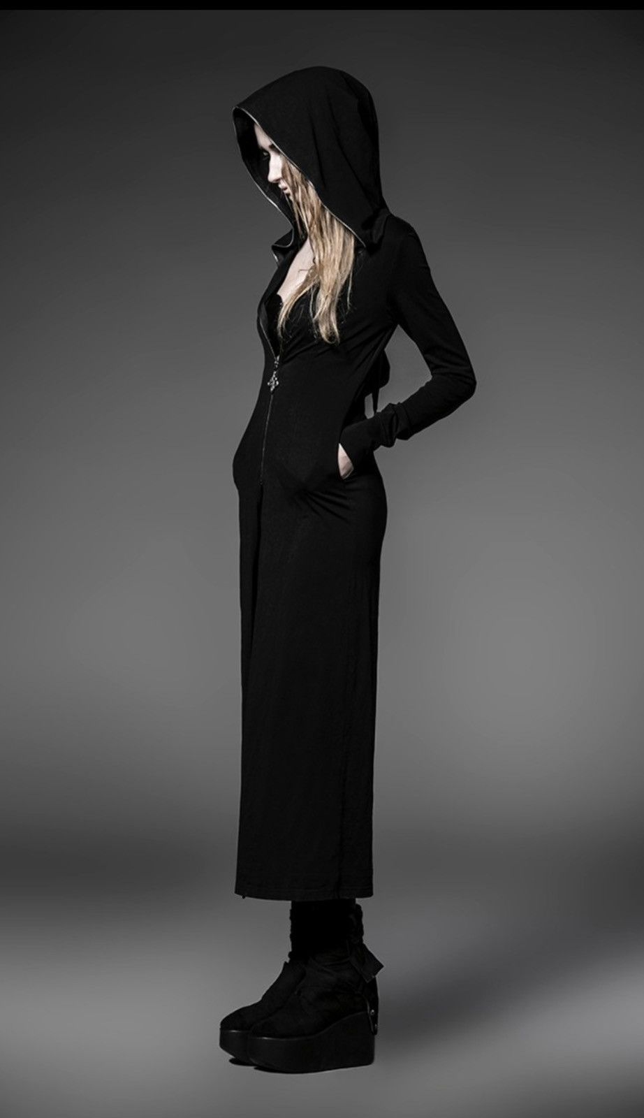 Japanese Brand PUNK RAVE SORCERESS WITCH LONG COAT WITH POINTED HOODIE Size US XS / EU 42 / 0 - 2 Thumbnail