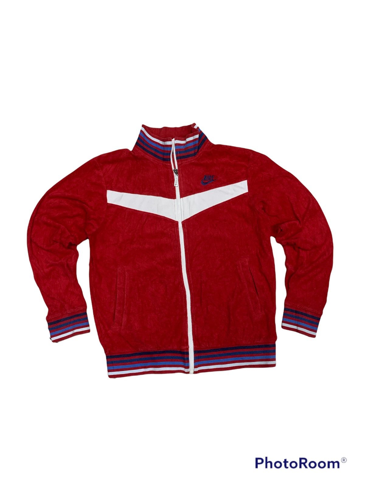 image of Nike Block Fleece Jacket Zipper in Red, Men's (Size Large)