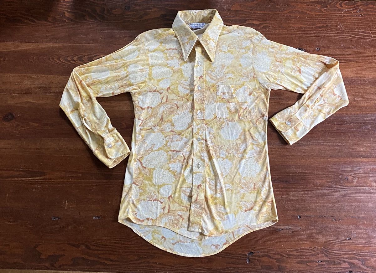 Retrofit × Vintage Vintage 60’s Fashion Knits Flowers Long Sleeve Button Up Size US M / EU 48-50 / 2 - 1 Thumbnail
