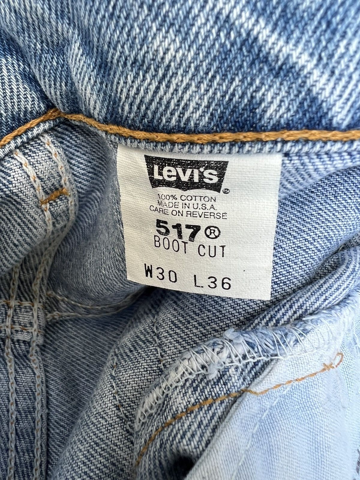 Levi's Vintage 1998 Levi’s 517 Orange Tab Denim Bootcut Jeans Size US 30 / EU 46 - 19 Thumbnail