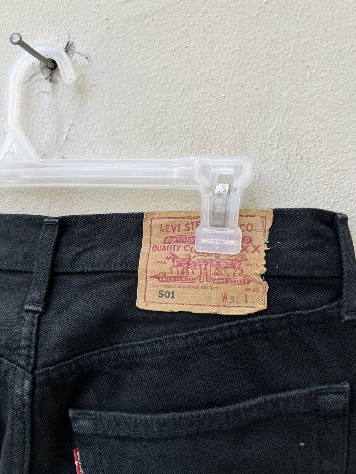 Levi's Vintage 1998 Levi’s 501 Jeans Fade Black Rips Hem Jeans Size US 30 / EU 46 - 14 Thumbnail