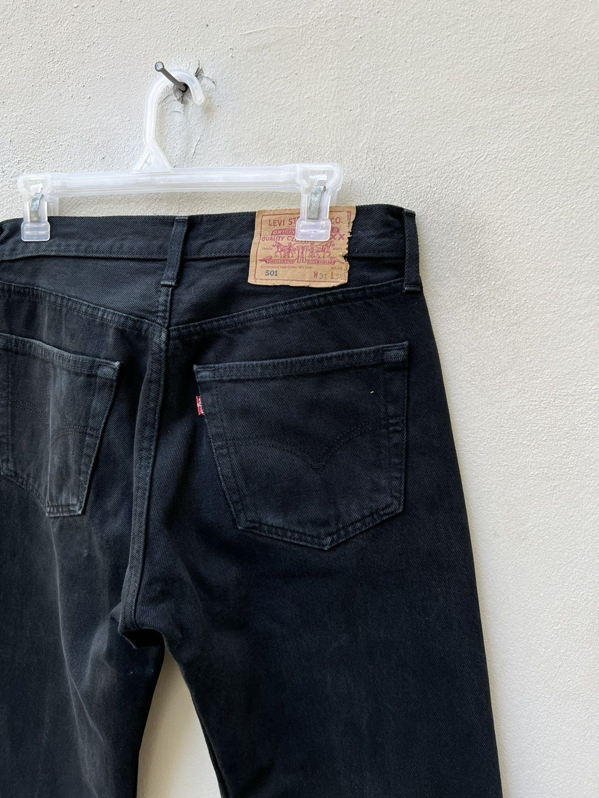 Levi's Vintage 1998 Levi’s 501 Jeans Fade Black Rips Hem Jeans Size US 30 / EU 46 - 13 Thumbnail