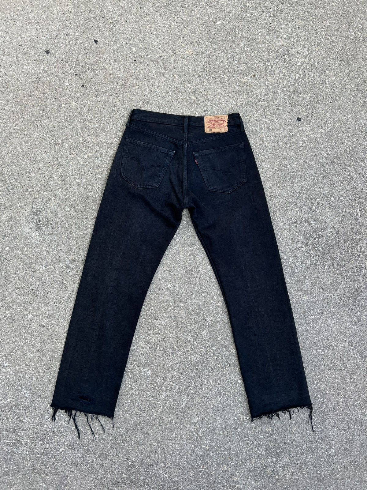 Levi's Vintage 1998 Levi’s 501 Jeans Fade Black Rips Hem Jeans Size US 30 / EU 46 - 2 Thumbnail