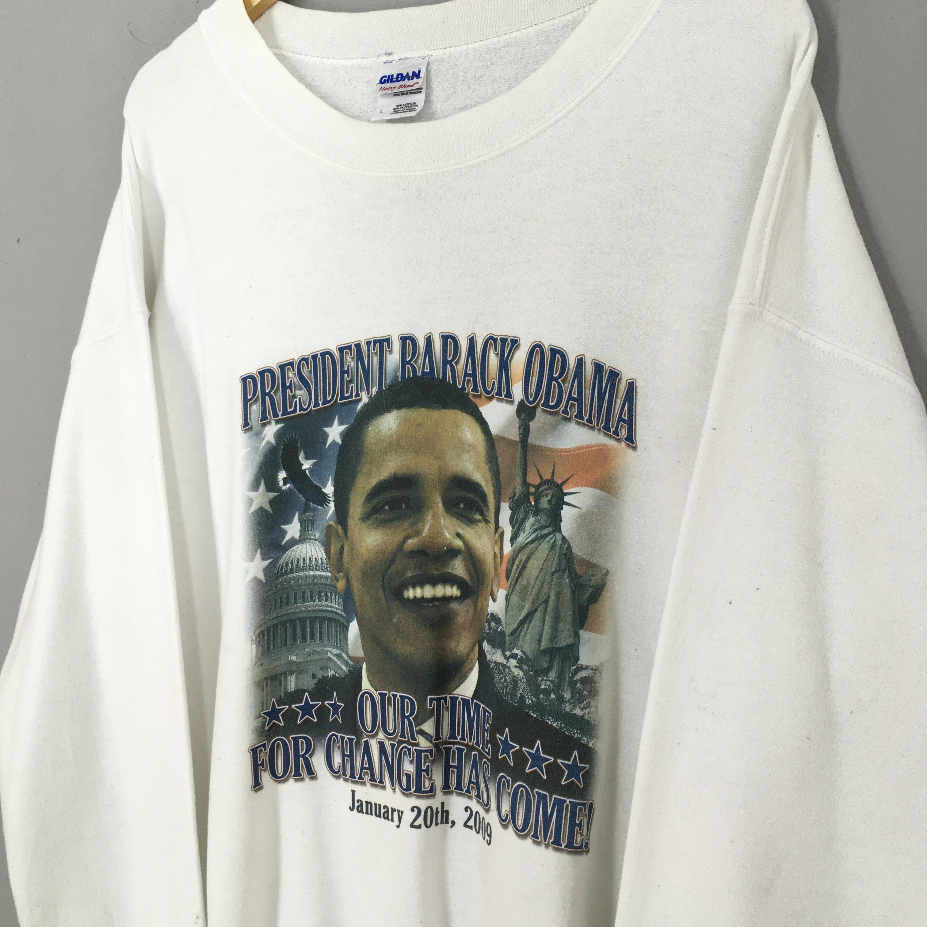 Gildan × Vintage Vintage Y2K Barrack Obama Usa President Sweatshirt Large Size US L / EU 52-54 / 3 - 3 Thumbnail