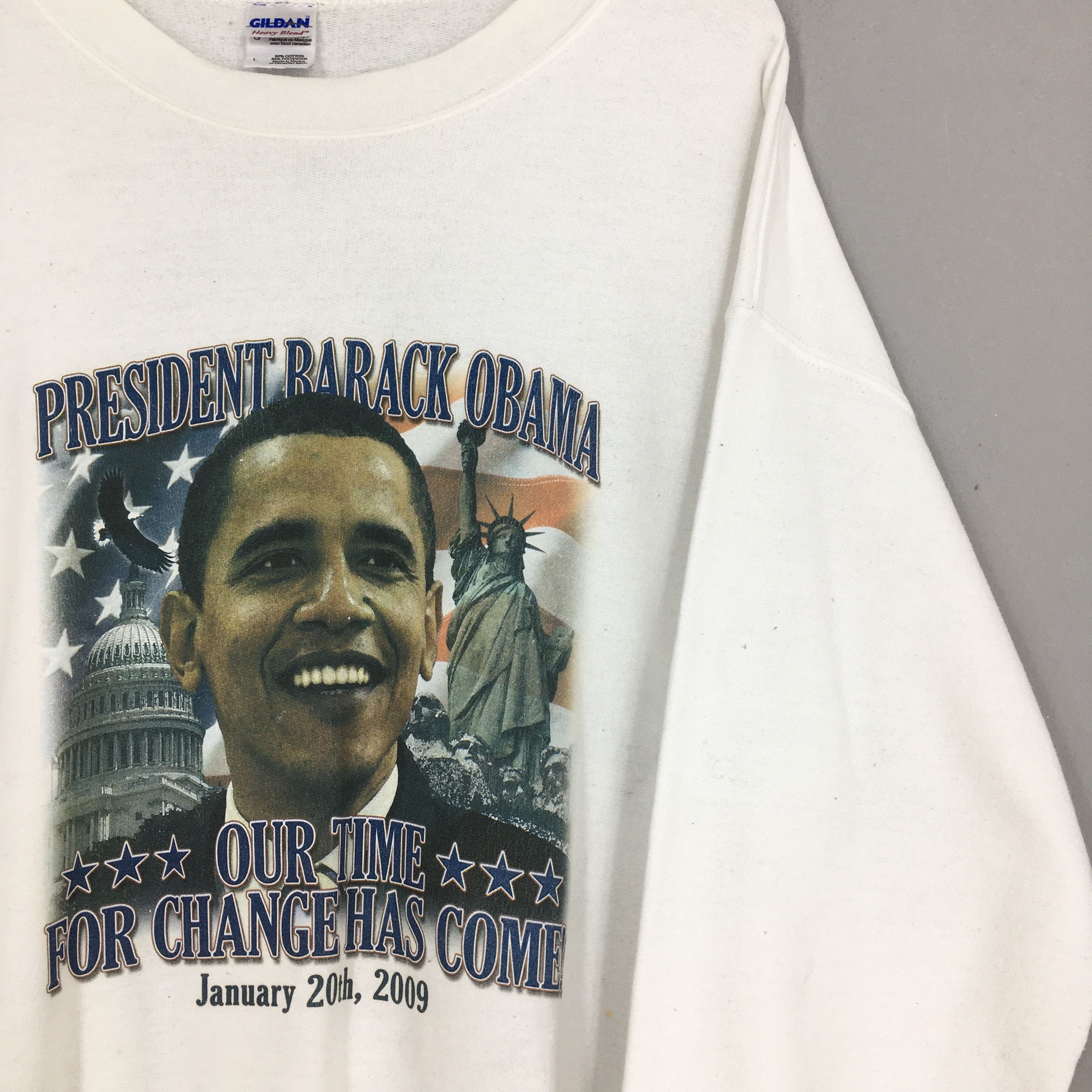 Gildan × Vintage Vintage Y2K Barrack Obama Usa President Sweatshirt Large Size US L / EU 52-54 / 3 - 2 Thumbnail